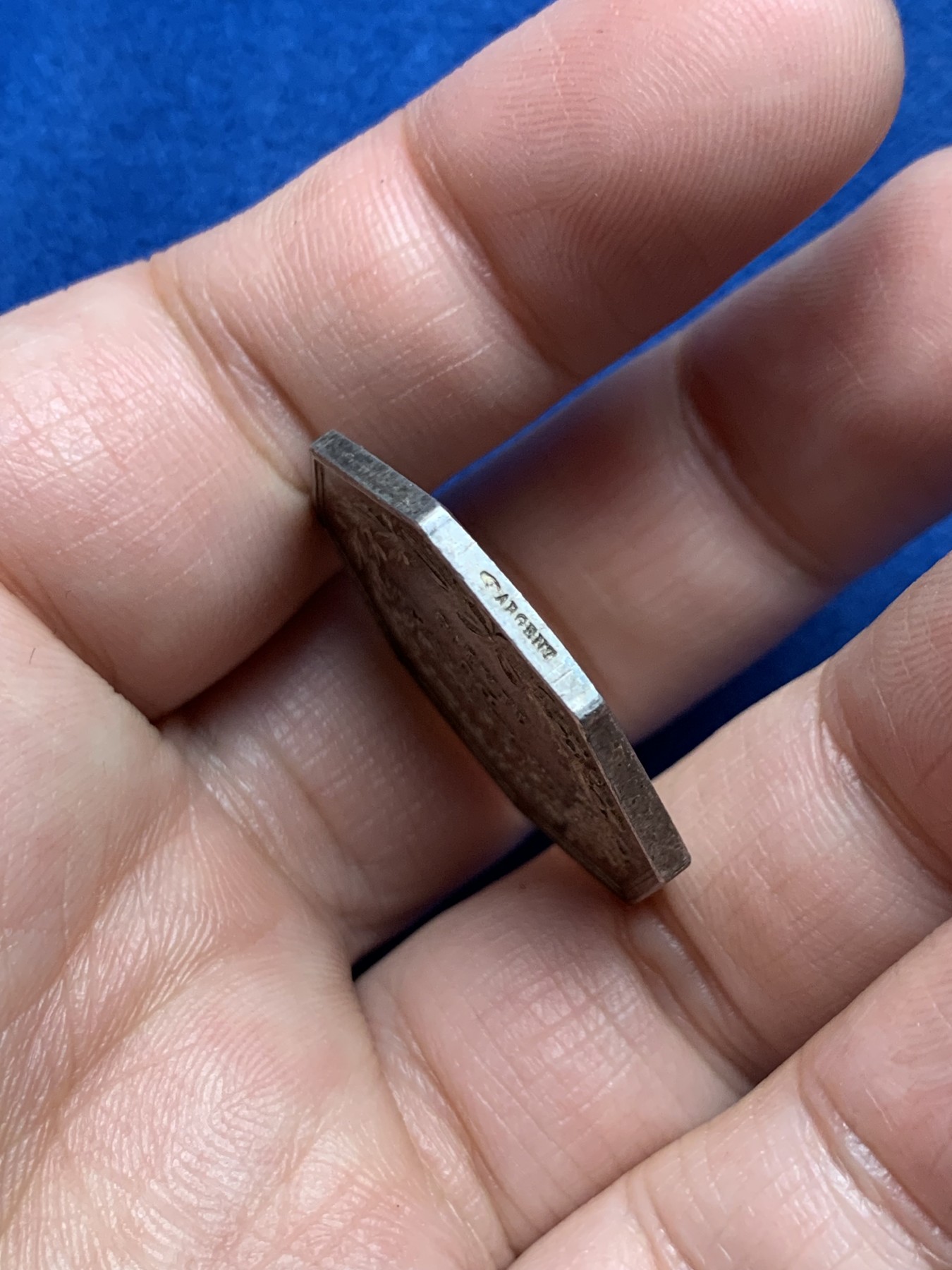 《竞宝斋》第250场-周日，周一 ，周二3场连拍 (全场包邮) 法国八角银章，勒芒公证处，11.51g，28.8mm，1845-1860年手指边铭