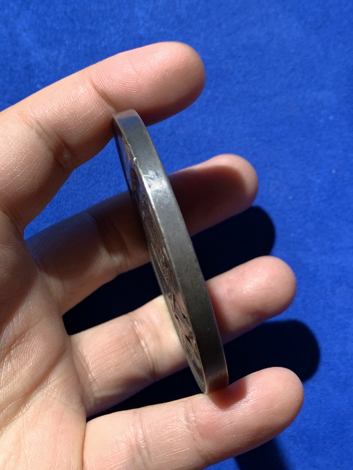 《竞宝斋》第249场-周日，周一 ，周二3场连拍 (全场包邮) 1908 玻利维亚-阿根廷铁路开通镀银铜章，直径65.7mm，约128.7克