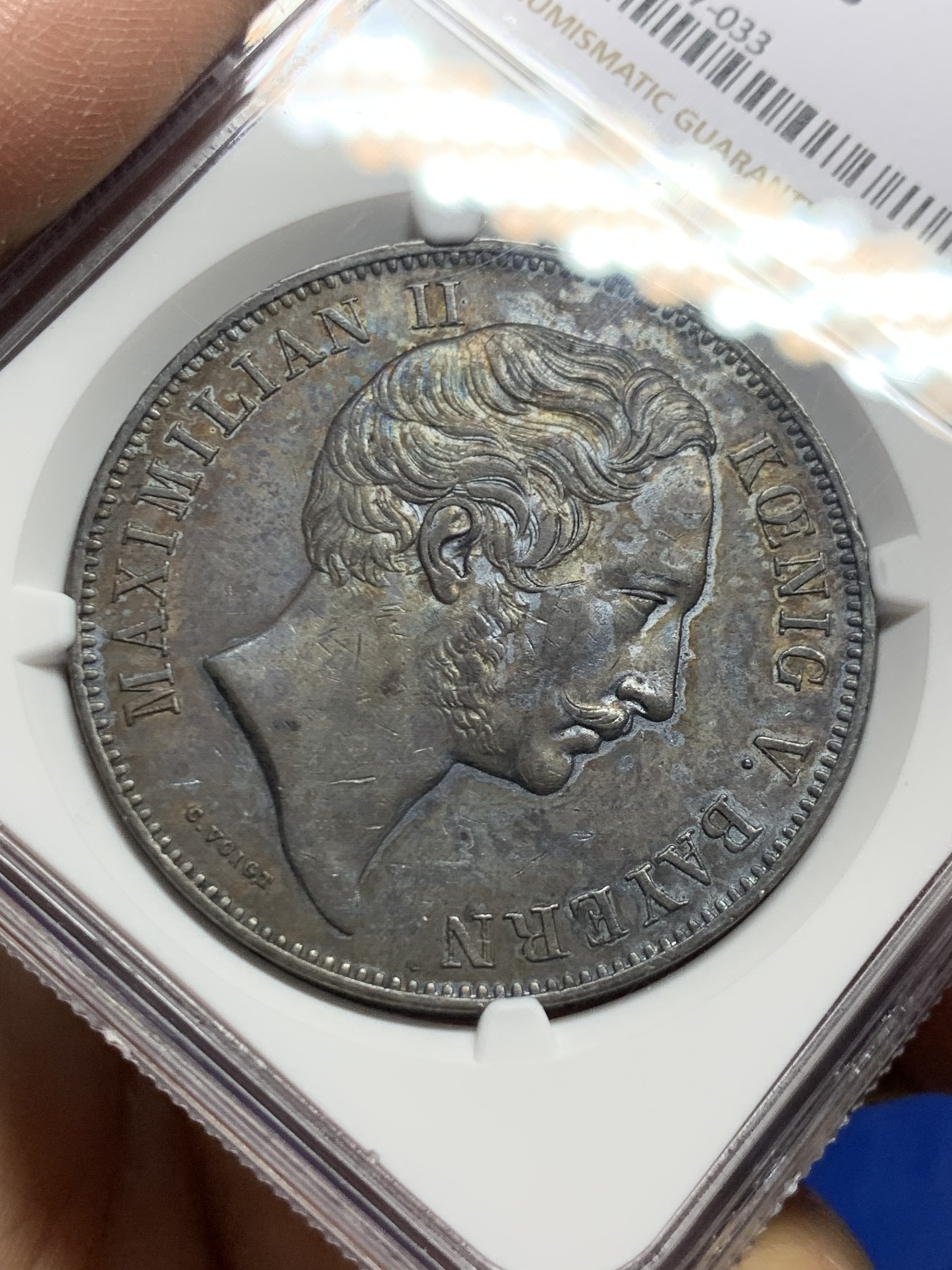 《竞宝斋》第249场-周日，周一 ，周二3场连拍 (全场包邮) NGC  AUD  德国  1855年  巴伐利亚双师2泰勒