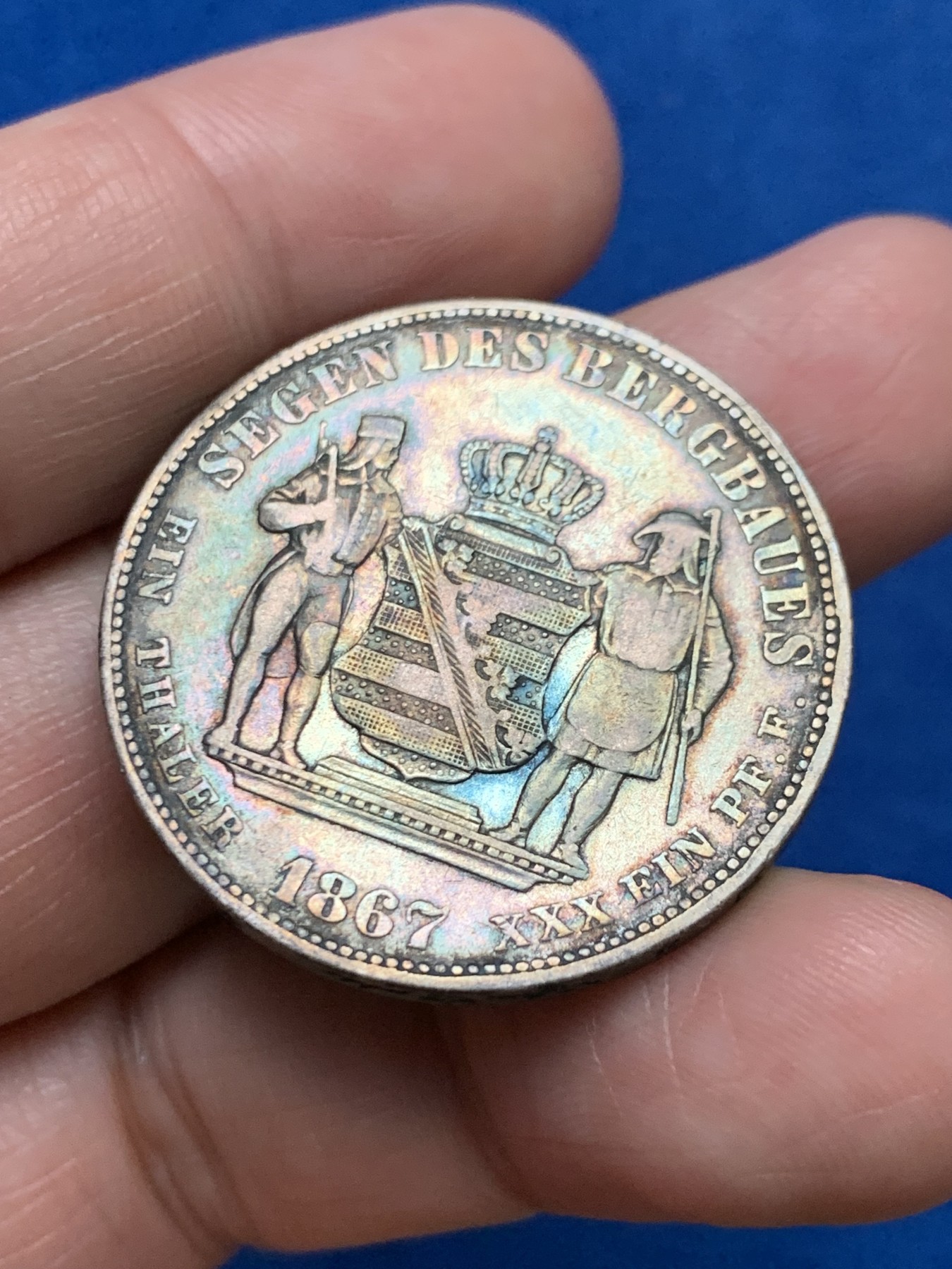 《竞宝斋》第249场-周日，周一 ，周二3场连拍 (全场包邮) 1867年德国萨克森矿业泰勒银币