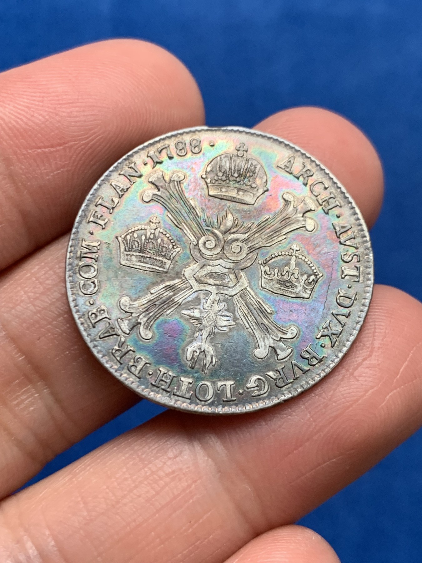 《竞宝斋》第249场-周日，周一 ，周二3场连拍 (全场包邮) 1788年奥属荷兰1/4泰勒银币