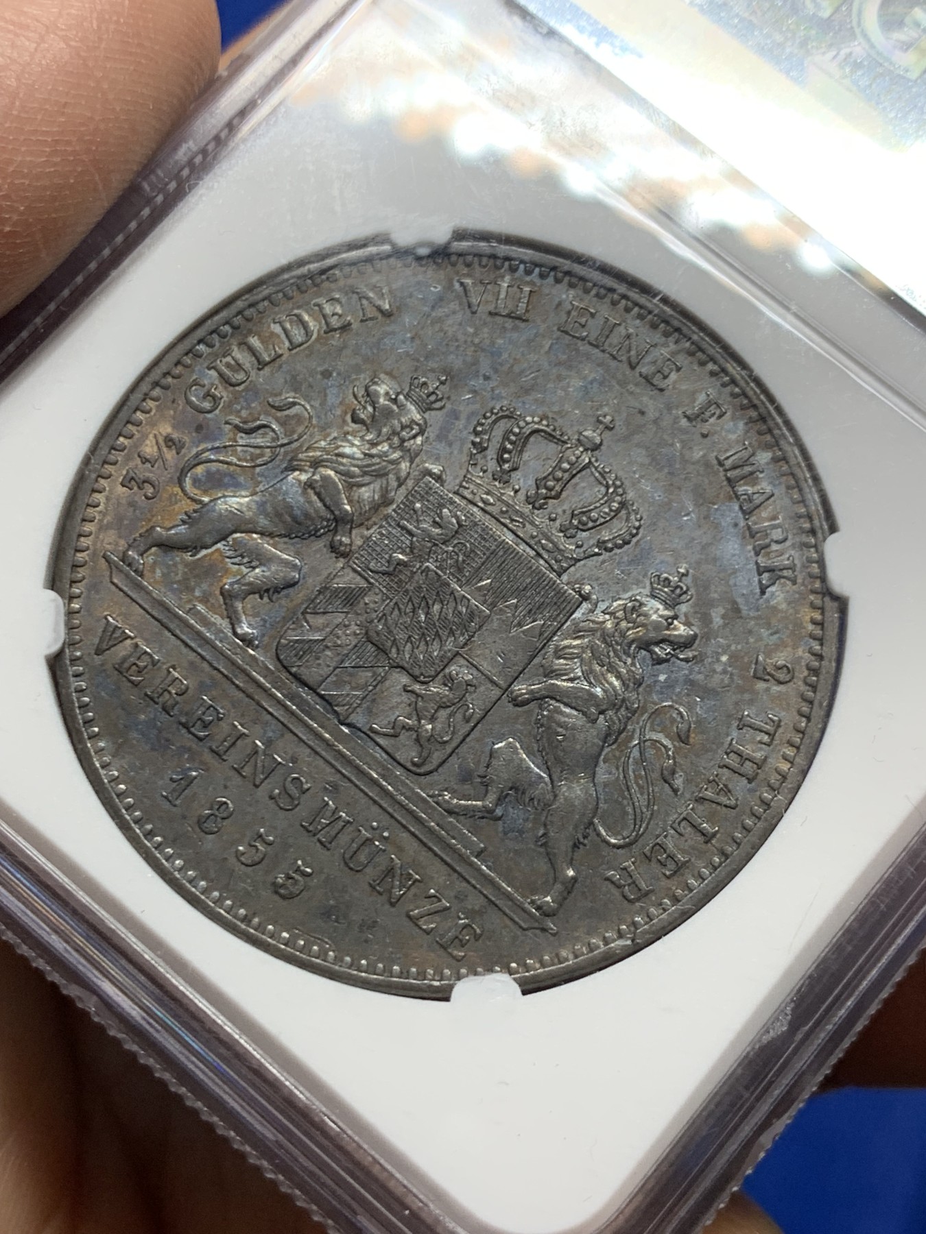 《竞宝斋》第249场-周日，周一 ，周二3场连拍 (全场包邮) NGC  AUD  德国  1855年  巴伐利亚双师2泰勒