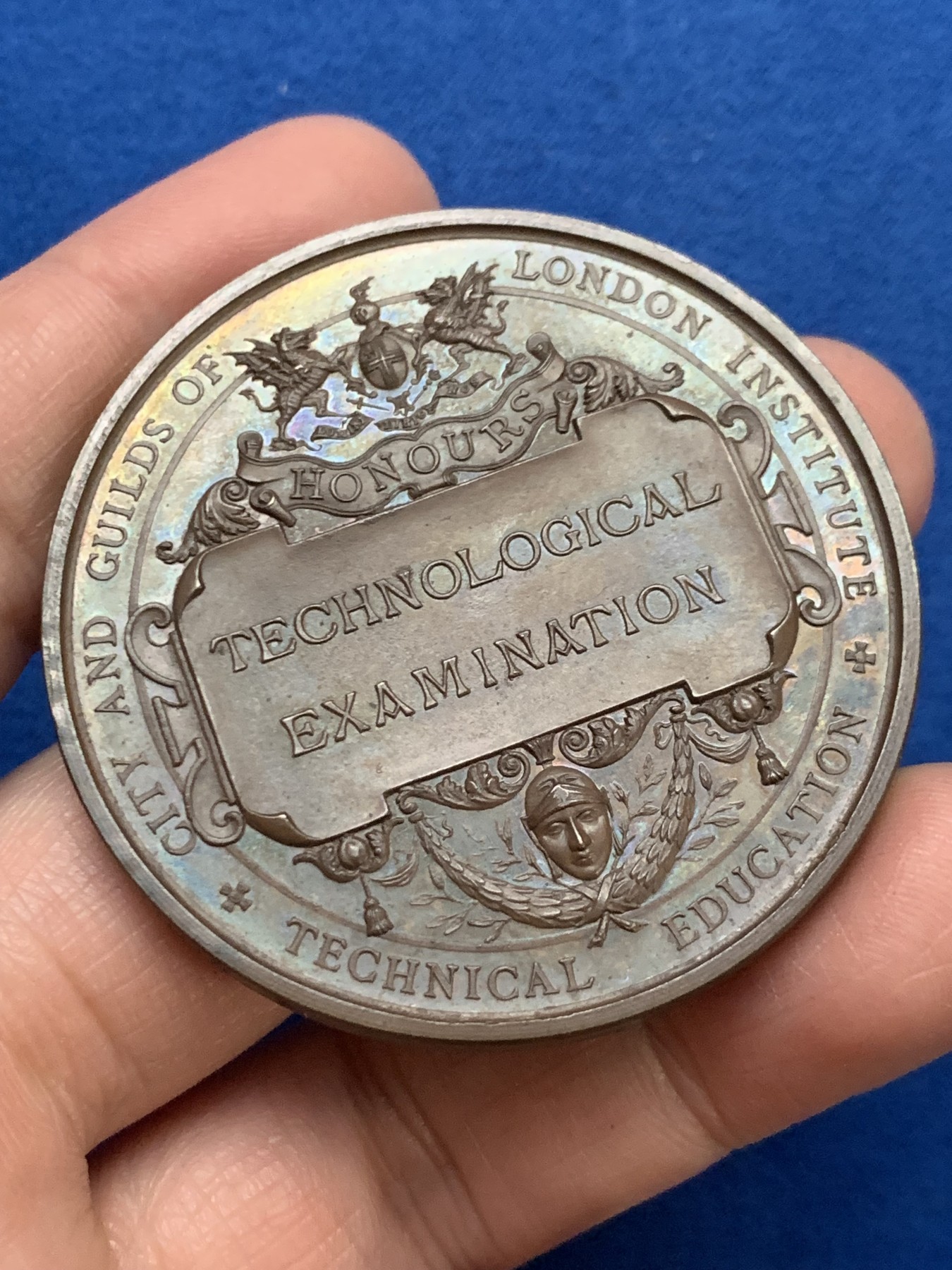 《竞宝斋》第249场-周日，周一 ，周二3场连拍 (全场包邮) 1903 英国爱德华七世科技协会铜章，直径51.4mm，约58.7克