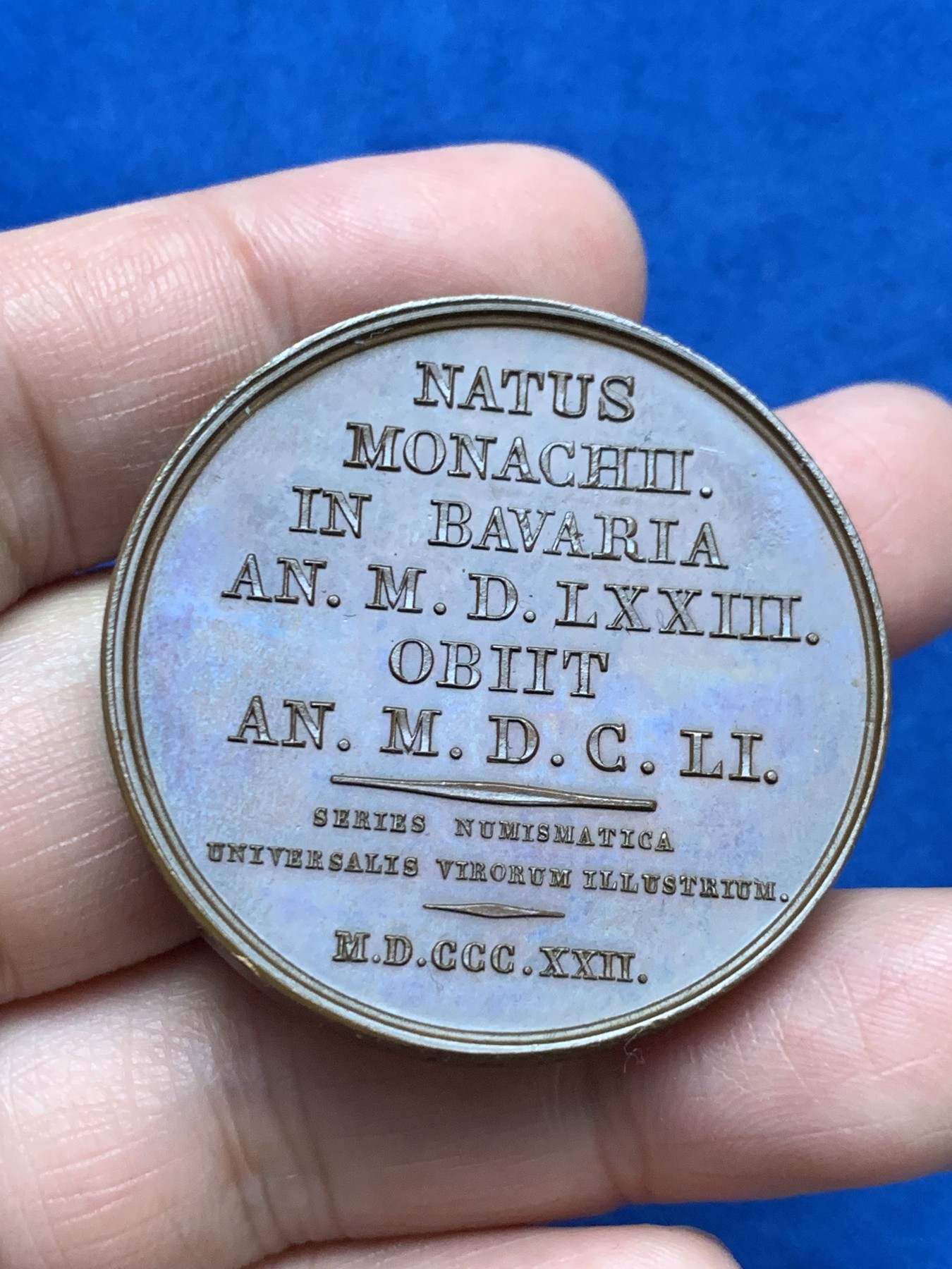 《竞宝斋》第249场-周日，周一 ，周二3场连拍 (全场包邮) 1822 法国人物系列马克西米尔·博伊尔铜章，直径41.5mm，约48.1克，品相很好，高浮雕