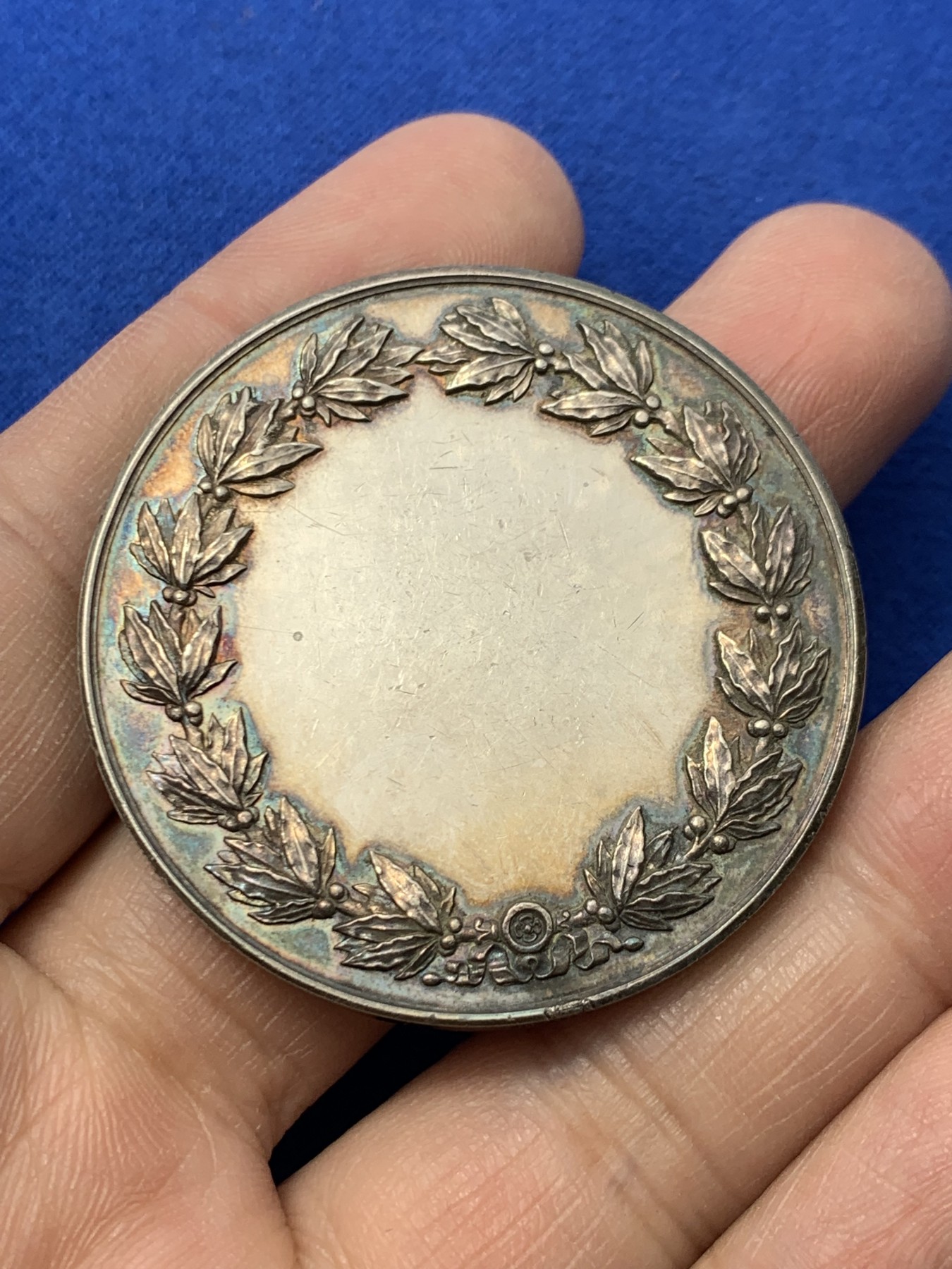 《竞宝斋》第249场-周日，周一 ，周二3场连拍 (全场包邮) 19世纪法国稻谷女神银章，直径45.7mm，约50.6克，边铭有银标