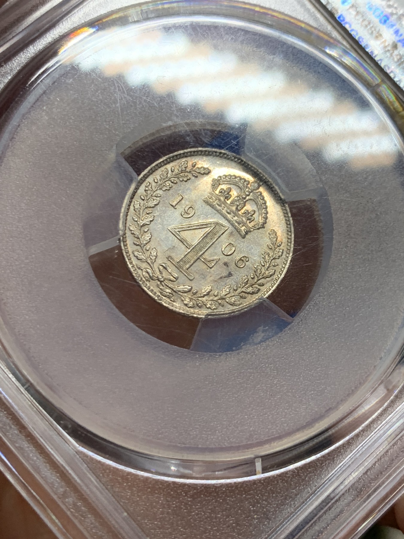 《竞宝斋》第249场-周日，周一 ，周二3场连拍 (全场包邮) PCGS  PL64  英国  1906年  爱德华七世濯足节4便士