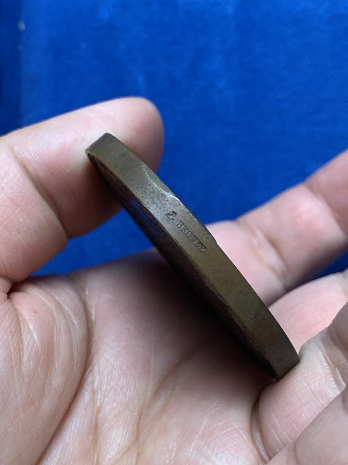 《竞宝斋》第249场-周日，周一 ，周二3场连拍 (全场包邮) 1824 法国帕尔梅公爵铜章，直径50mm，约67克，船首边铭