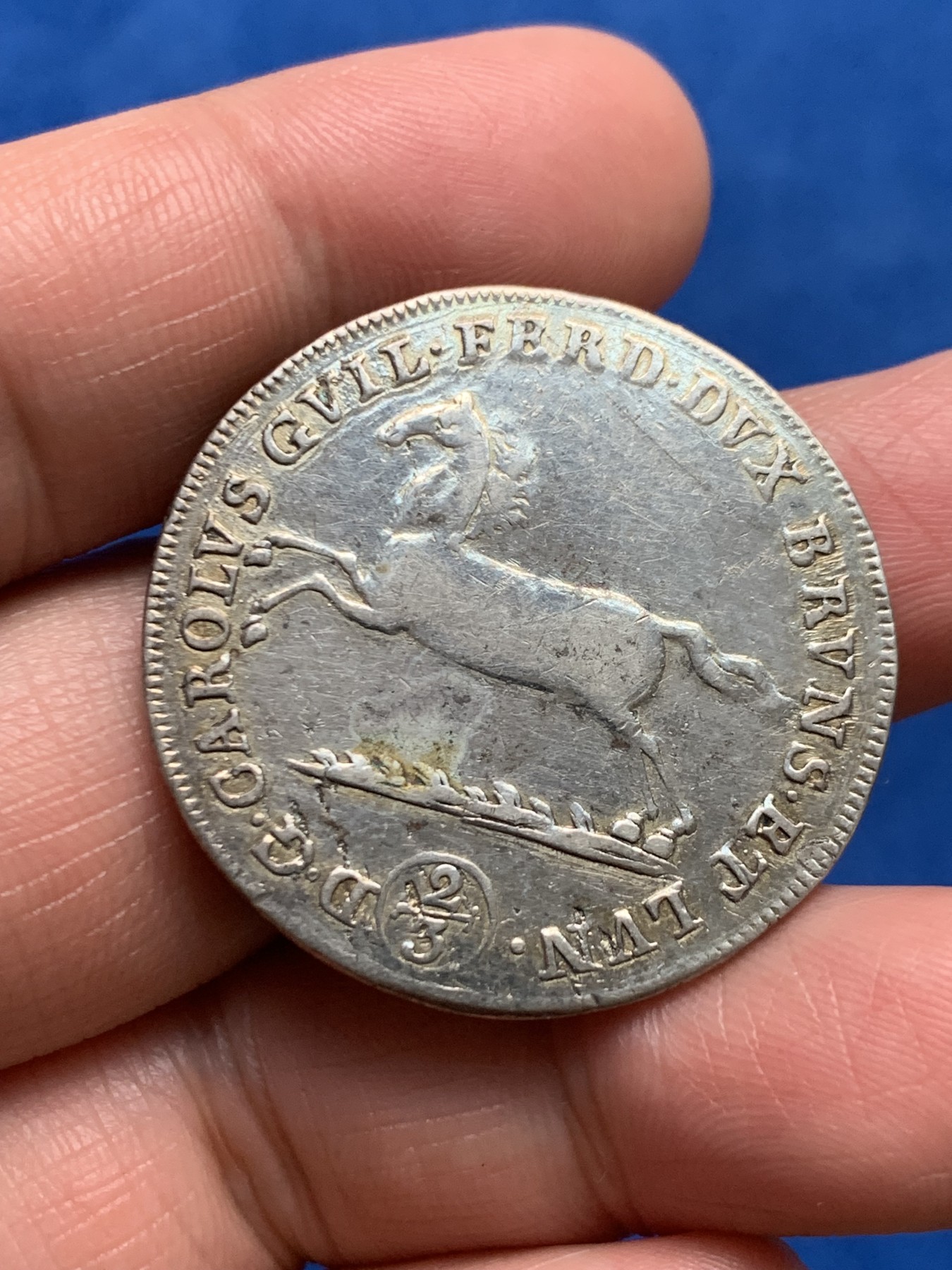 《竞宝斋》第249场-周日，周一 ，周二3场连拍 (全场包邮) 1790年德国不伦瑞克2/3泰勒银币