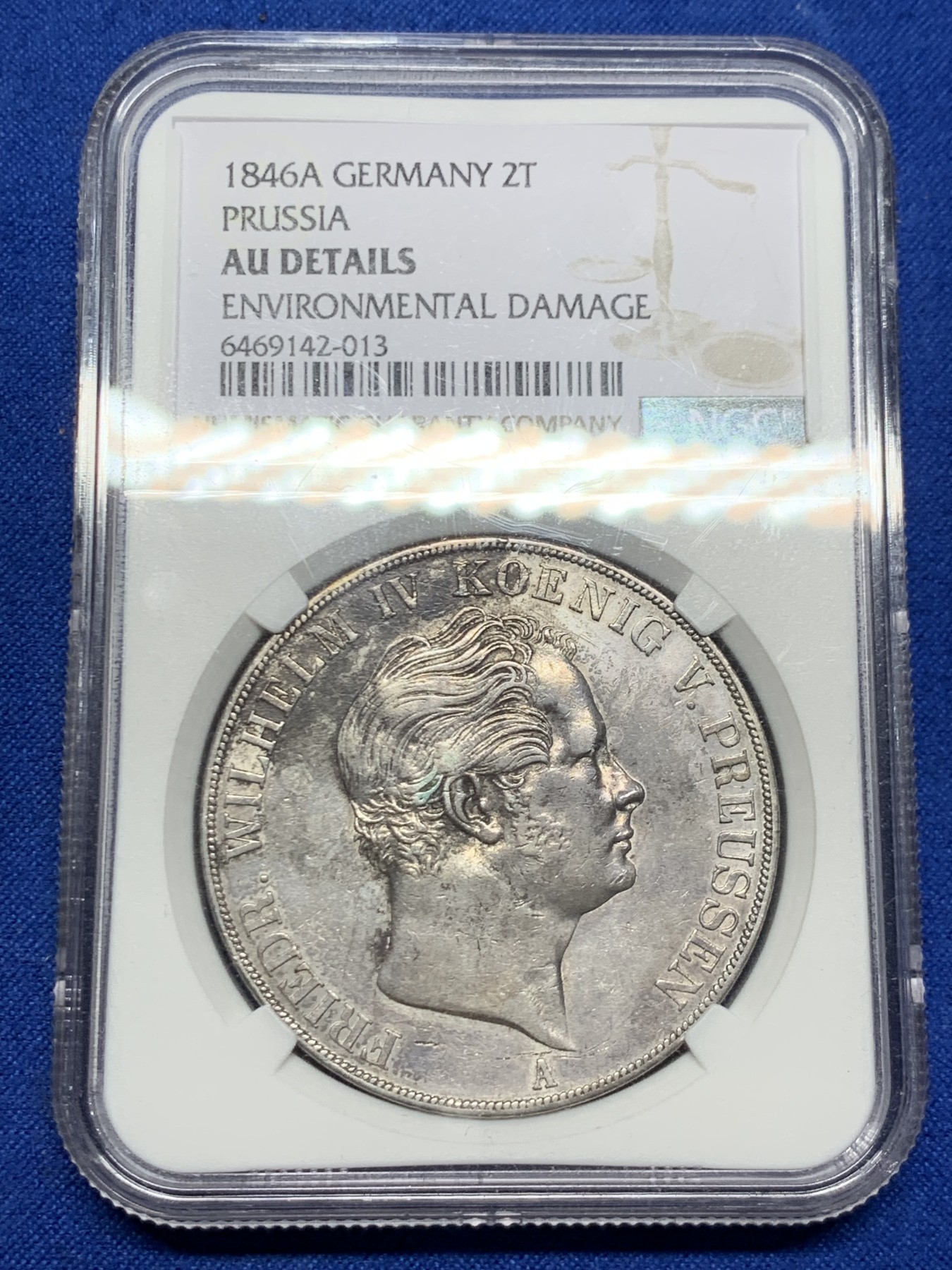 《竞宝斋》第249场-周日，周一 ，周二3场连拍 (全场包邮) NGC  AUD  德国  1846年  普鲁士威廉四世2泰勒