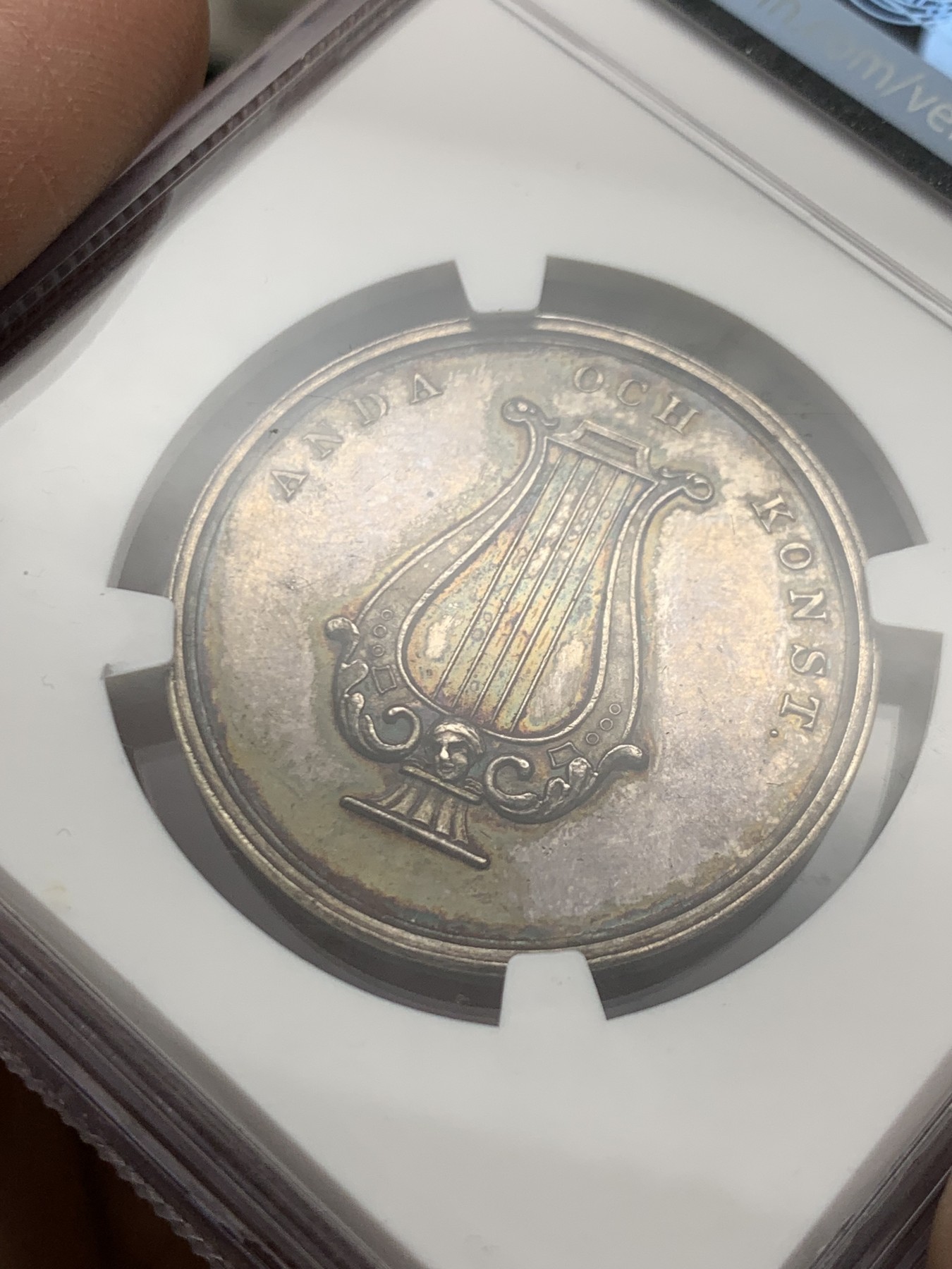 《竞宝斋》第249场-周日，周一 ，周二3场连拍 (全场包邮) NGC  MS62  瑞典  19世纪  艺术家约翰马泽尔小银章