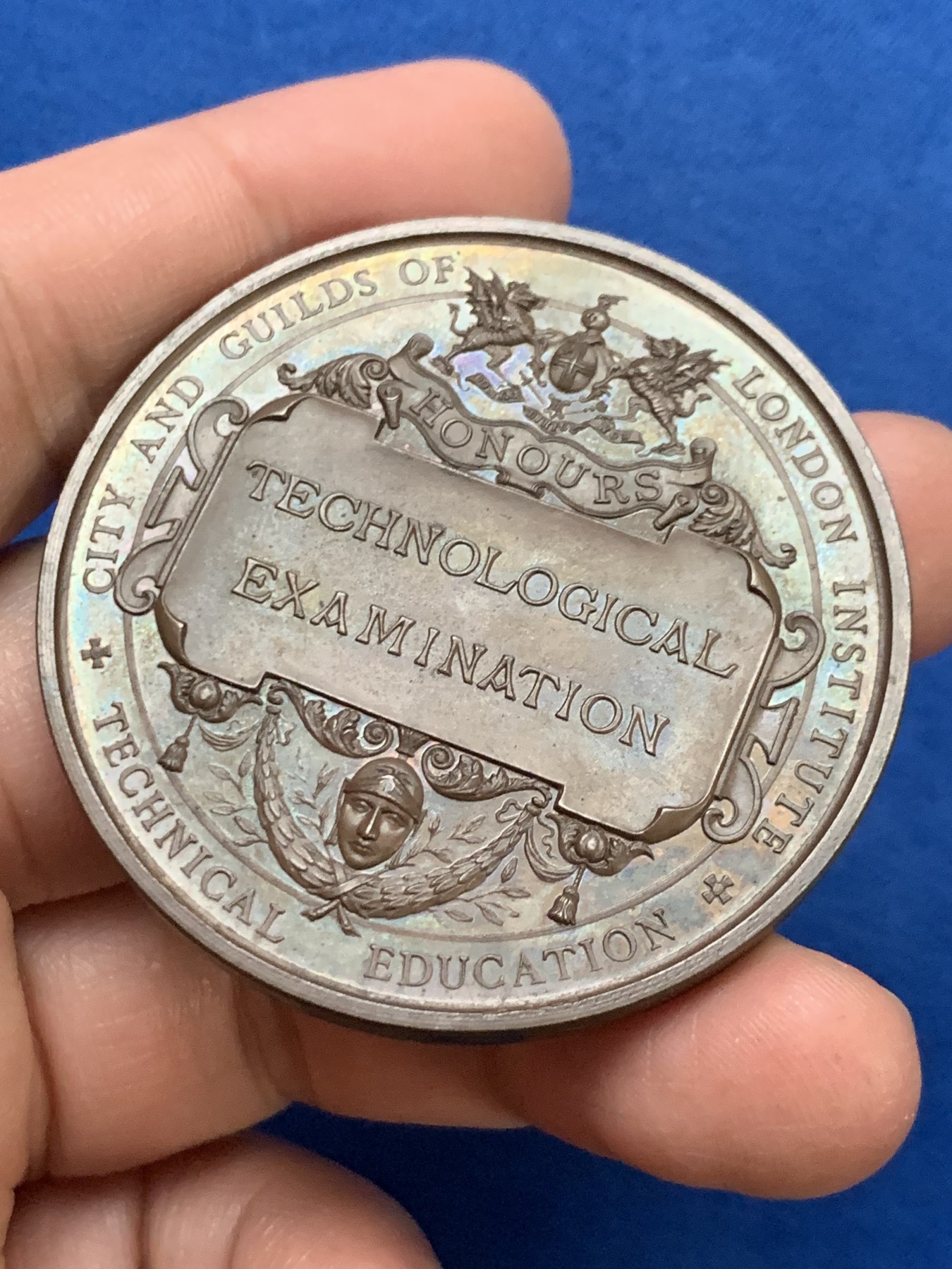 《竞宝斋》第249场-周日，周一 ，周二3场连拍 (全场包邮) 1903 英国爱德华七世科技协会铜章，直径51.4mm，约58.7克