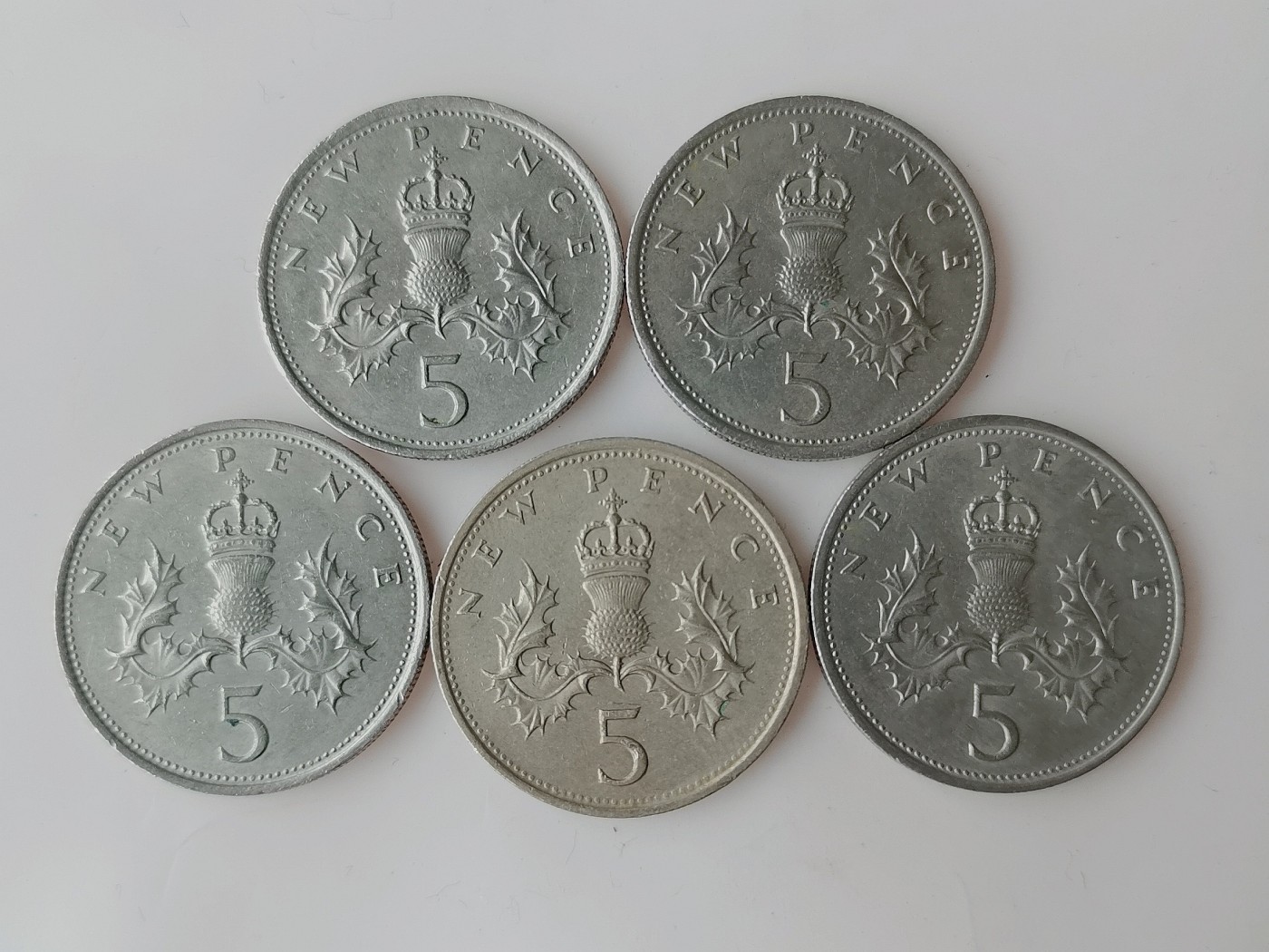 第一海外回流一元起拍收藏 散币专场 第72期 英国5便士 5枚