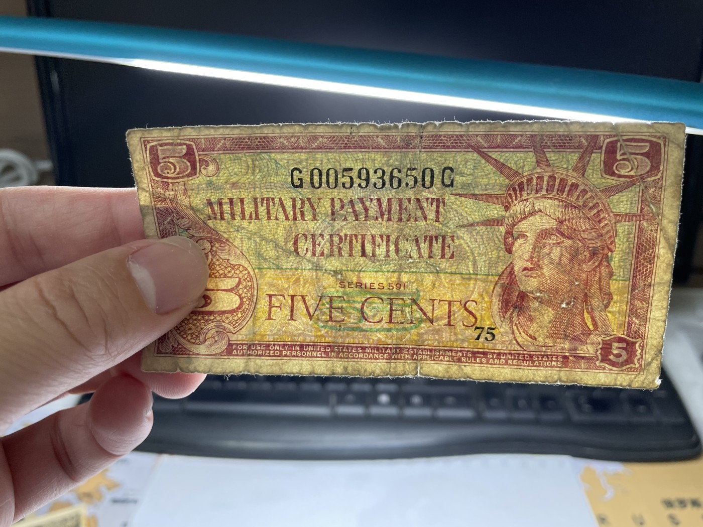 2024年集古藏今外币拍卖第二期-第6场-纸币专场（总第16拍） 美军军票5分