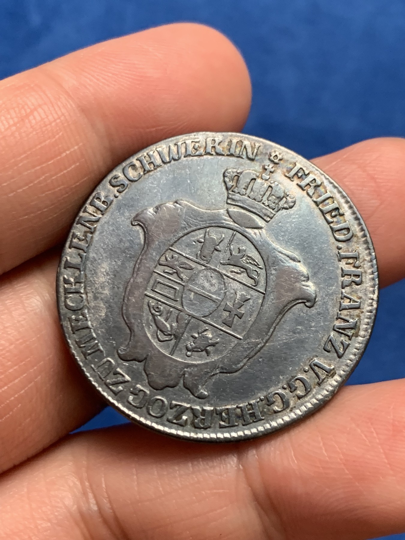 《竞宝斋》第249场-周日，周一 ，周二3场连拍 (全场包邮) 1801年德国梅克伦堡什未林2/3泰勒银币