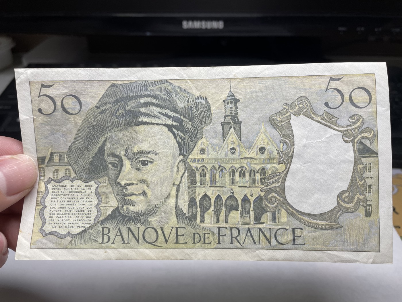 2024年集古藏今外币拍卖第二期-第6场-纸币专场（总第16拍） 好品1992年法国50法郎纸币