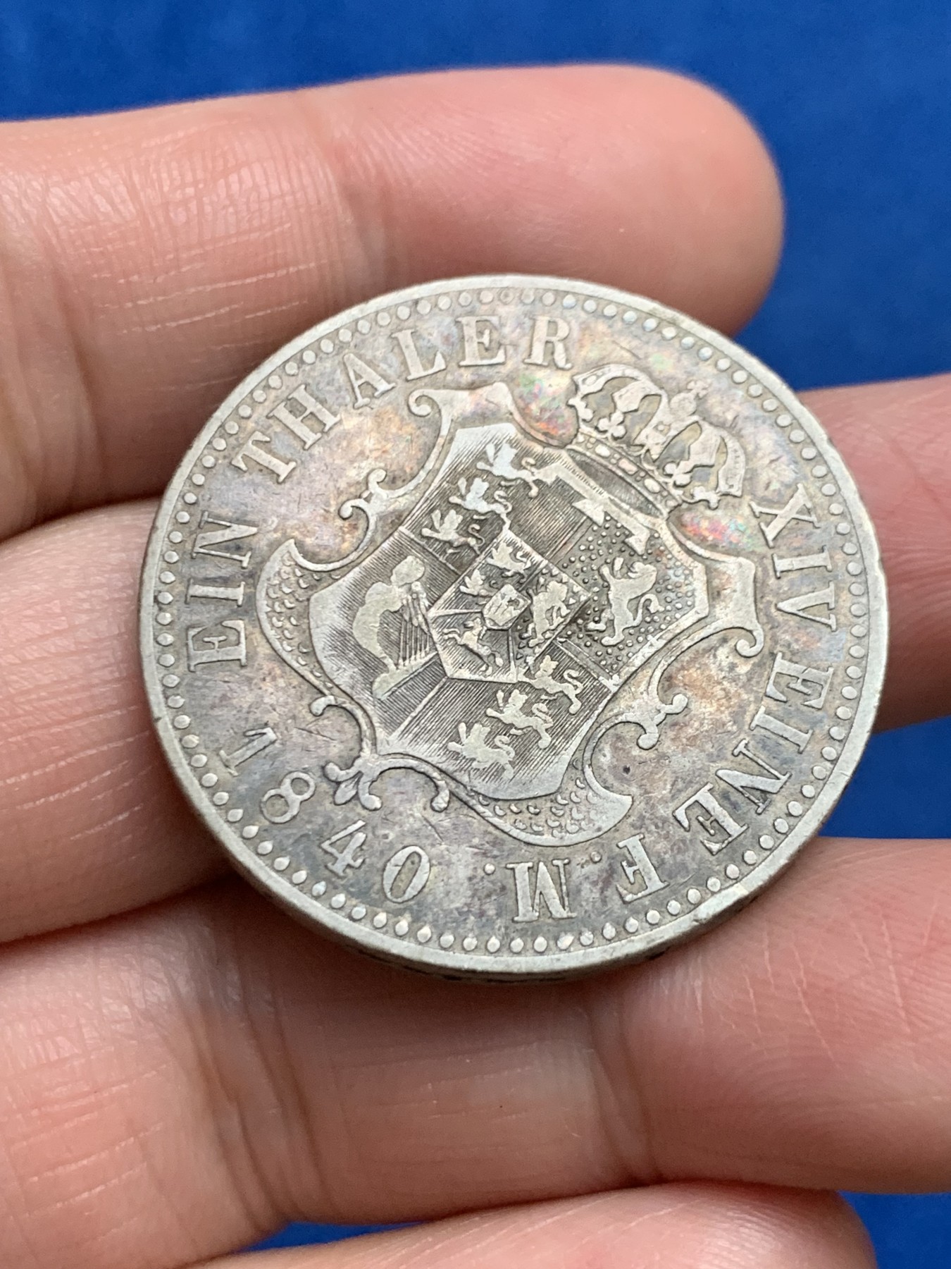 《竞宝斋》第249场-周日，周一 ，周二3场连拍 (全场包邮) 1840年德国汉诺威泰勒银币