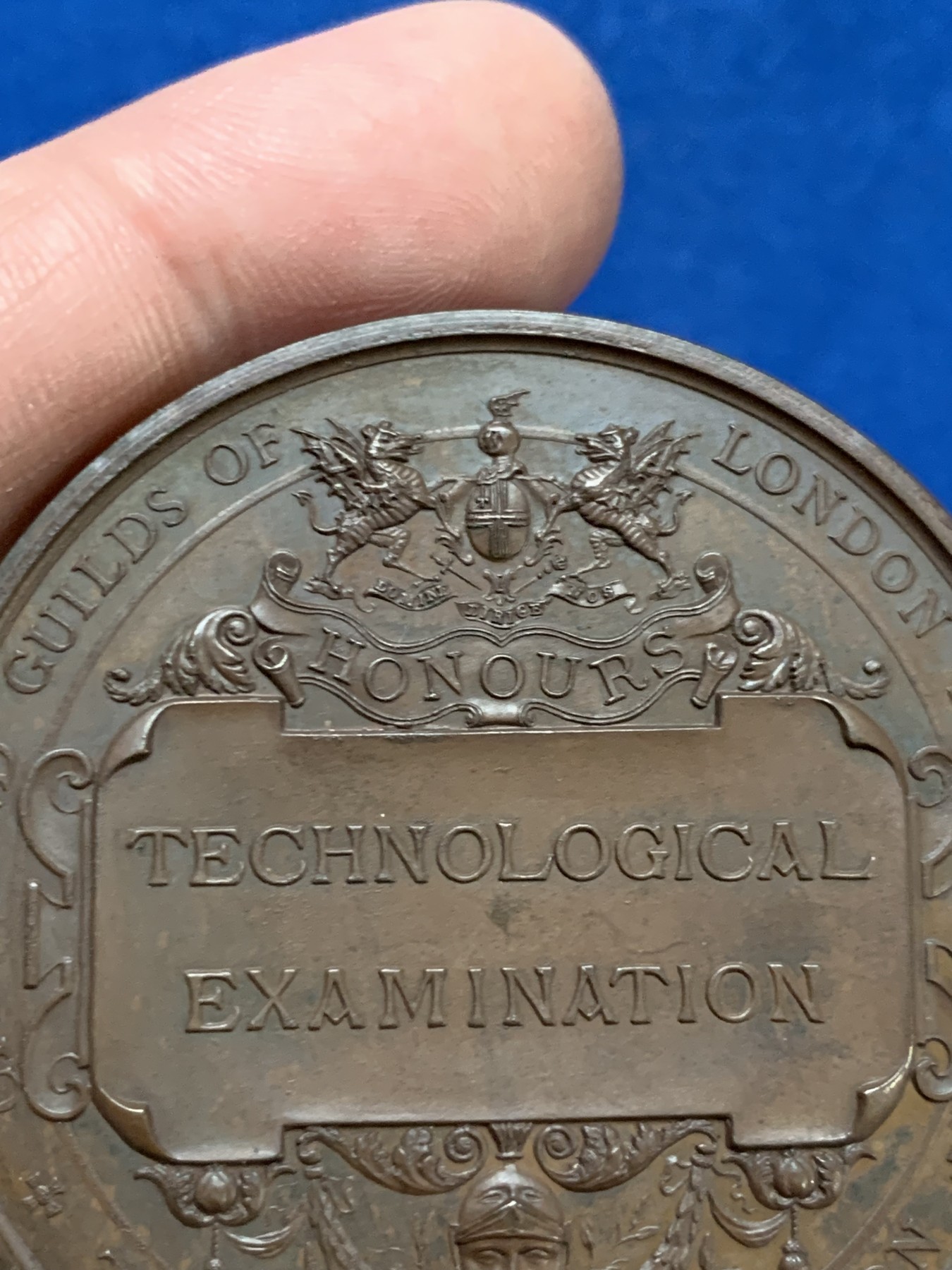 《竞宝斋》第249场-周日，周一 ，周二3场连拍 (全场包邮) 1903 英国爱德华七世科技协会铜章，直径51.4mm，约58.7克