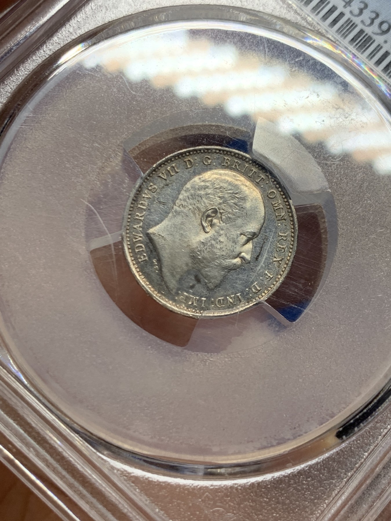 《竞宝斋》第249场-周日，周一 ，周二3场连拍 (全场包邮) PCGS  PL64  英国  1906年  爱德华七世濯足节4便士