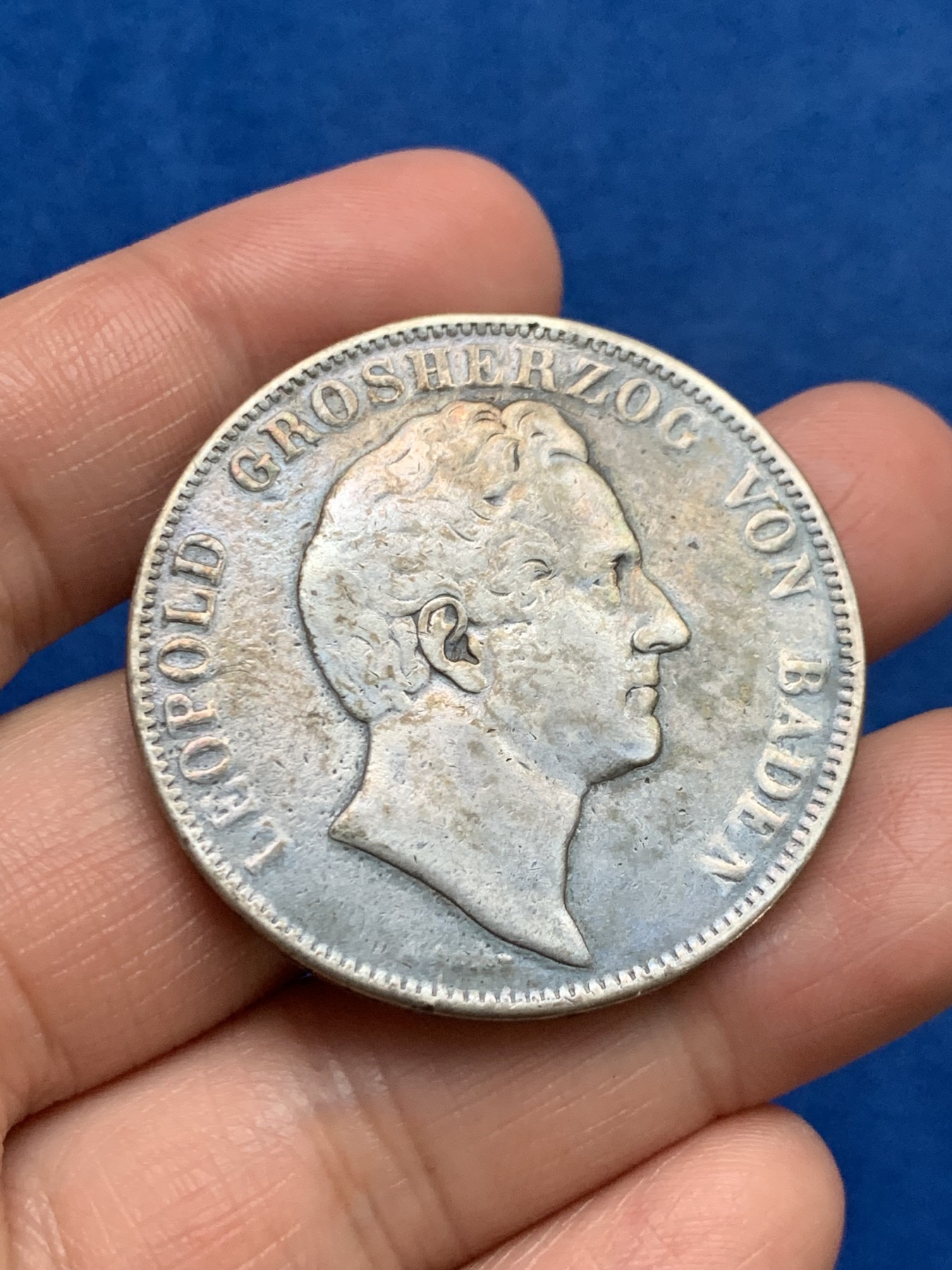 《竞宝斋》第249场-周日，周一 ，周二3场连拍 (全场包邮) 1843年德国巴登利奥波德2泰勒银币