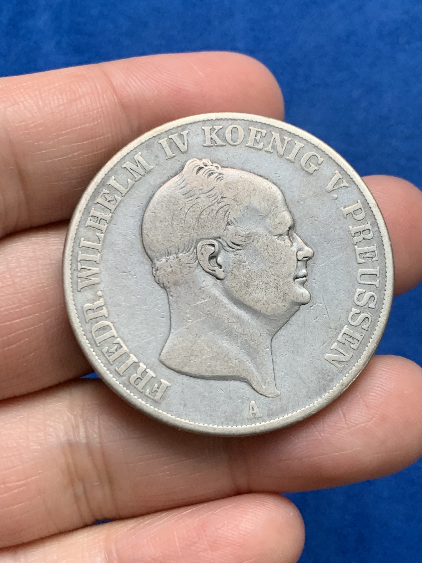 《竞宝斋》第249场-周日，周一 ，周二3场连拍 (全场包邮) 1855年德国普鲁士威廉四世2泰勒银币