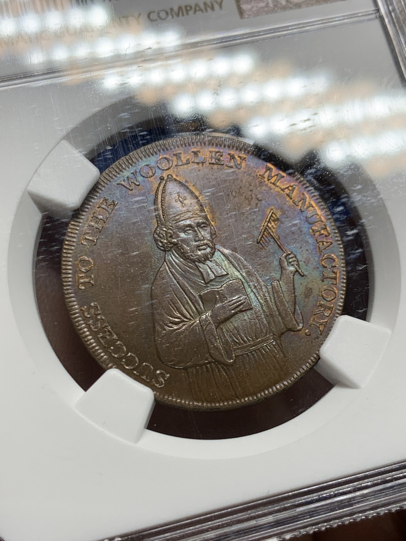 《竞宝斋》第249场-周日，周一 ，周二3场连拍 (全场包邮) NGC  MS64BN  英国  1792年  德文郡埃克塞特1/2便士TOKEN代用币