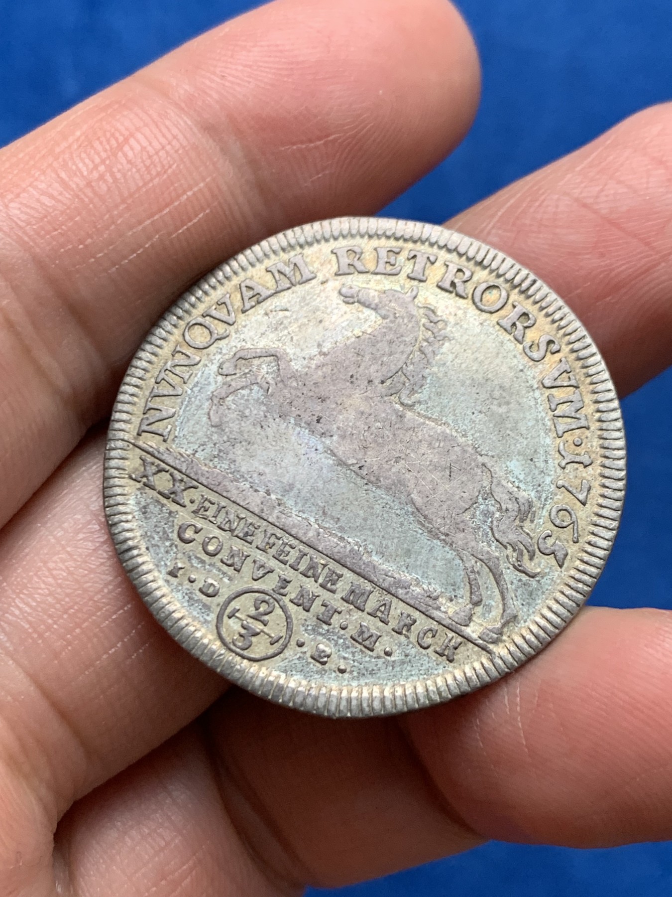 《竞宝斋》第249场-周日，周一 ，周二3场连拍 (全场包邮) 1765年德国不伦瑞克2/3泰勒银币