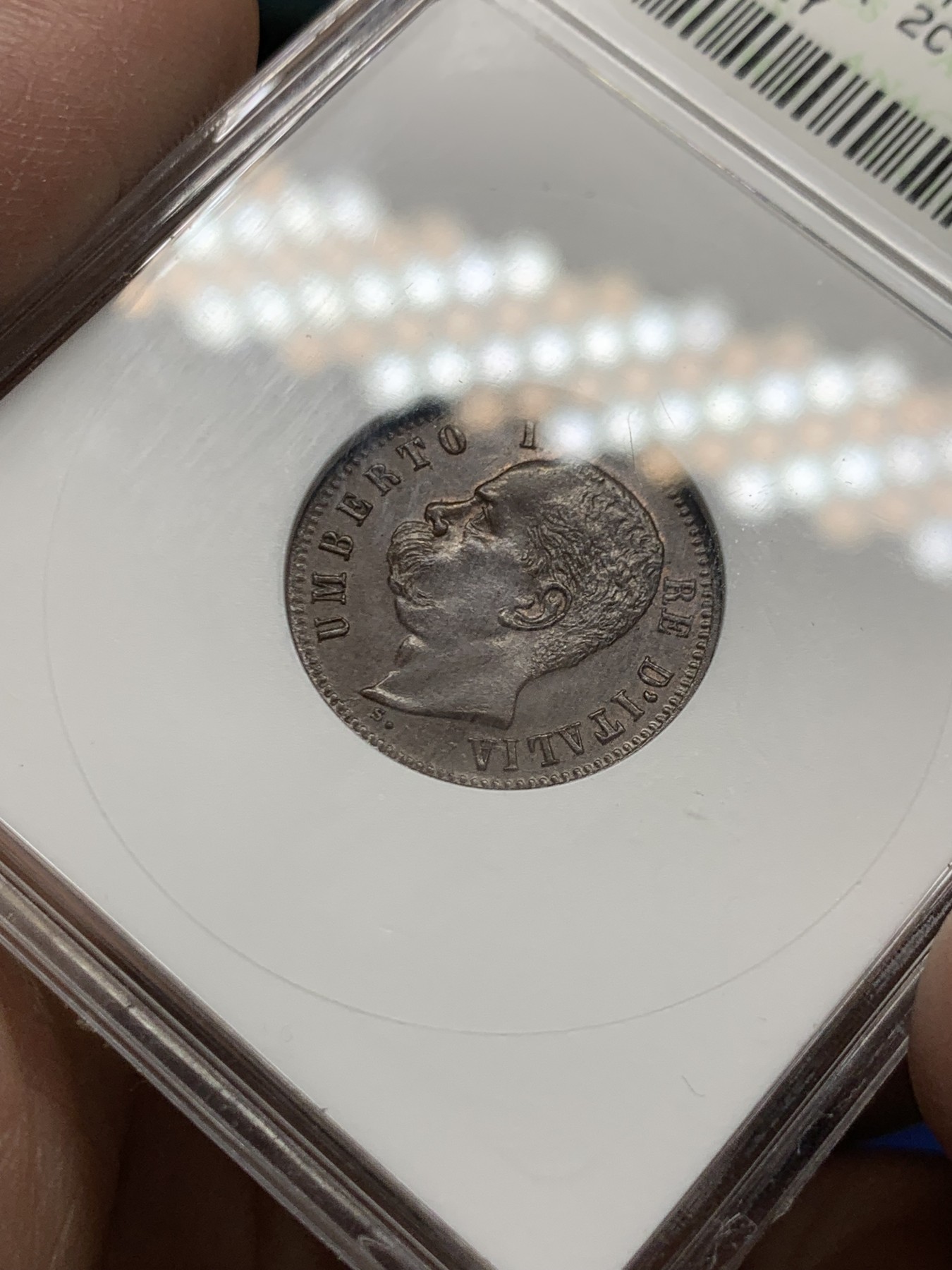 《竞宝斋》第249场-周日，周一 ，周二3场连拍 (全场包邮) ANACS MS63BRN  意大利  1898年  埃曼纽尔2分铜币，经典小白盒，品相不错