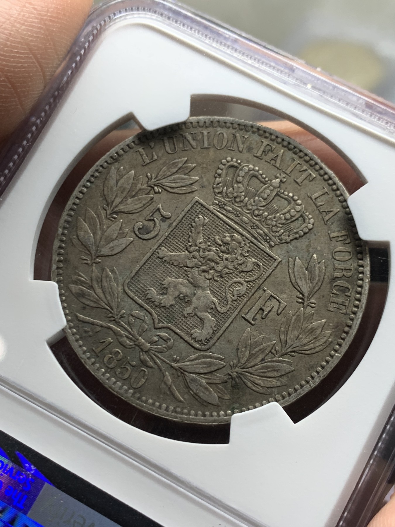 《竞宝斋》第249场-周日，周一 ，周二3场连拍 (全场包邮) NGC XF45 比利时利奥波德一世  包浆好  比二世少