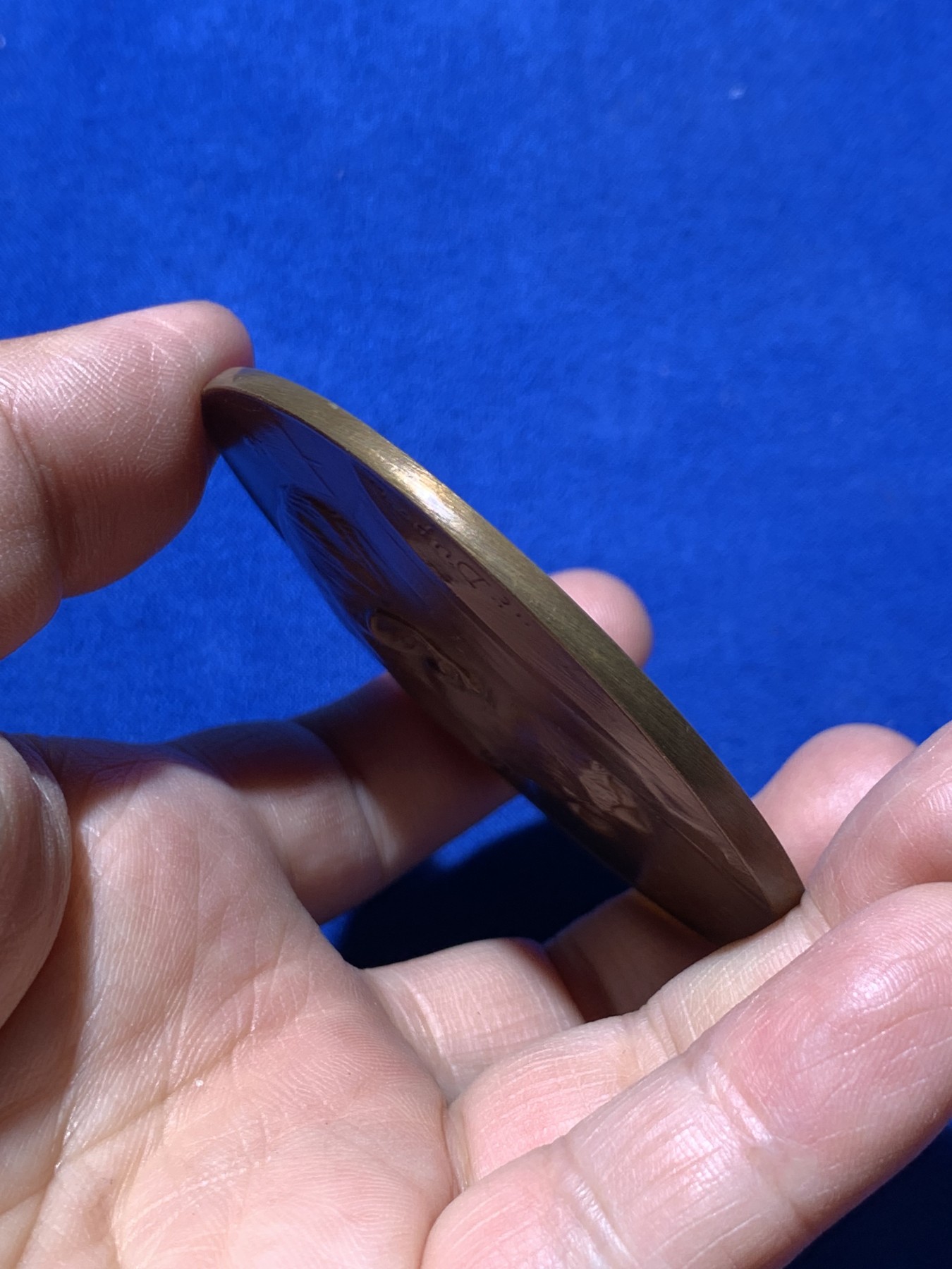 《竞宝斋》第249场-周日，周一 ，周二3场连拍 (全场包邮) 1913 比利时斯梅肯斯铜章，直径70mm，约97.9克