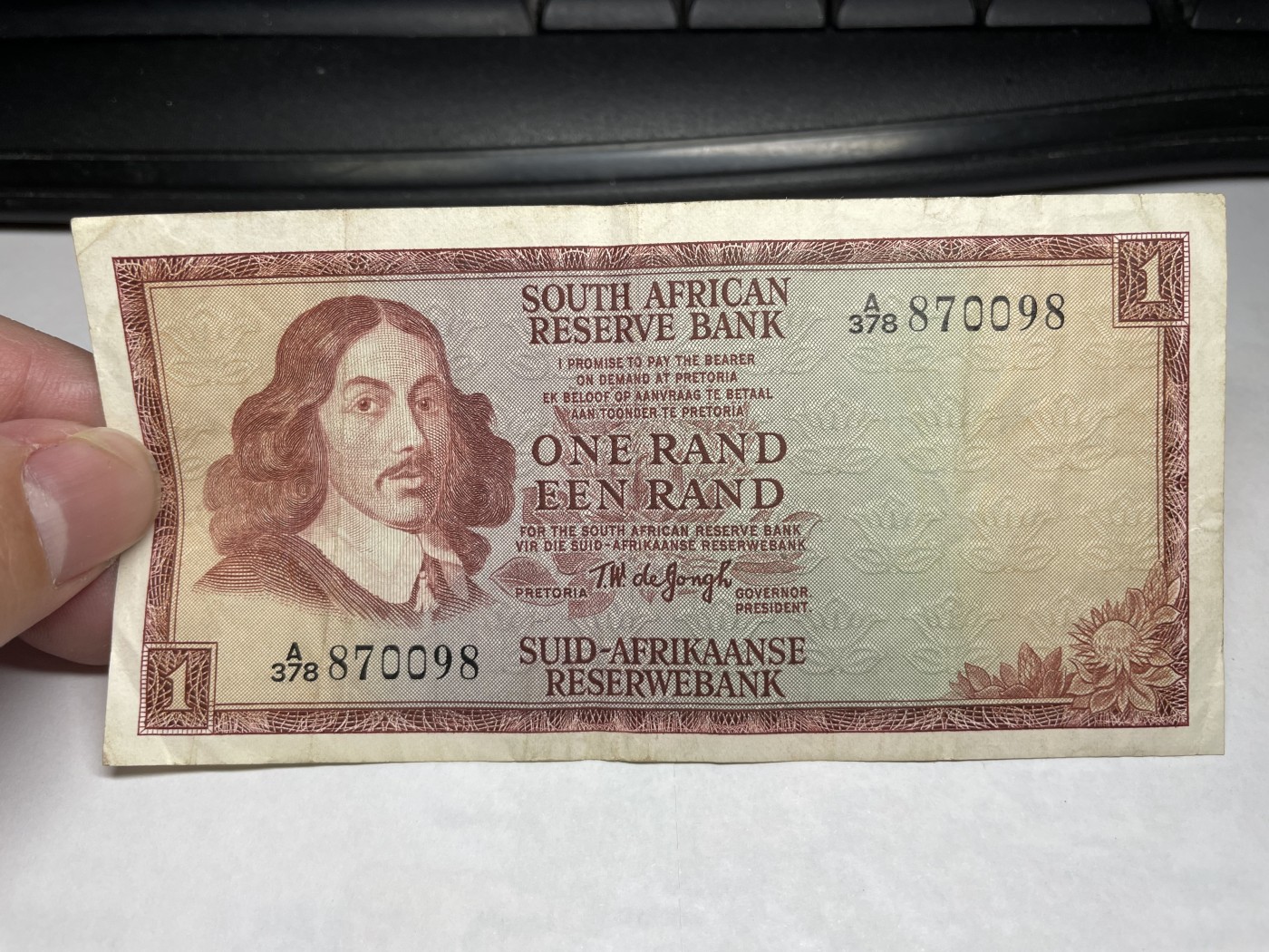 2024年集古藏今外币拍卖第二期-第6场-纸币专场（总第16拍） 1966年版南非1兰特纸币