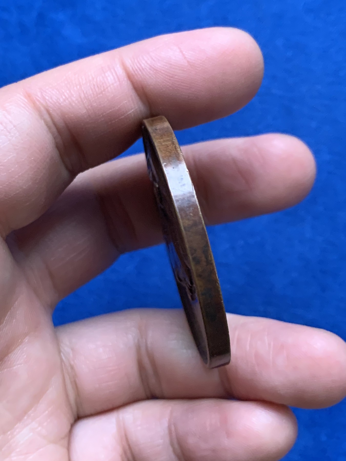 《竞宝斋》第249场-周日，周一 ，周二3场连拍 (全场包邮) 1860 比利时查尔斯逝世纪念铜章，直径46.3mm,约43.5克