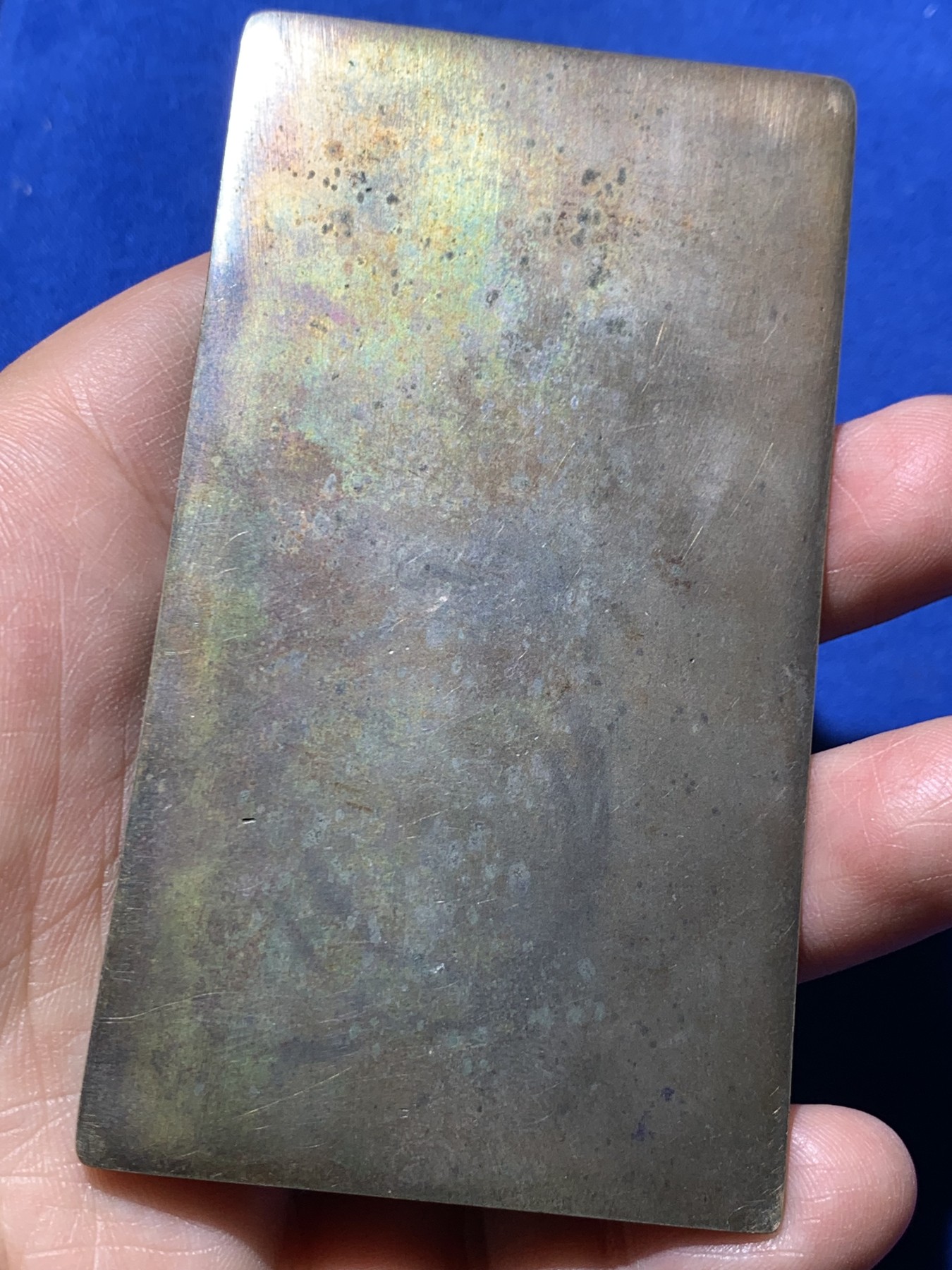 《竞宝斋》第249场-周日，周一 ，周二3场连拍 (全场包邮) 1911 德国萨克森科堡弗里德里希·乔西亚斯亲王雕像矩形单面铜章，尺寸98.6*54.3mm，约93.3克