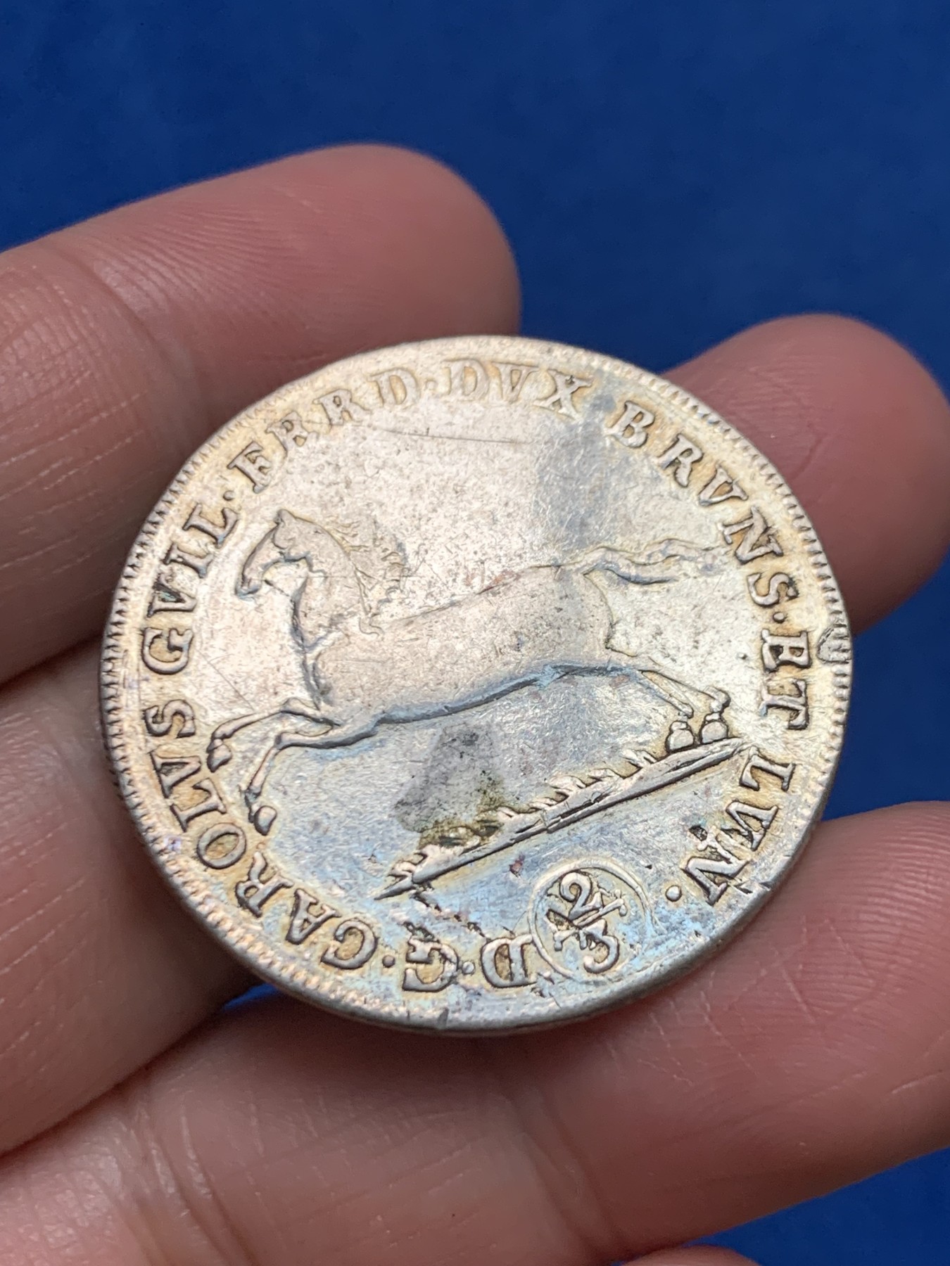 《竞宝斋》第249场-周日，周一 ，周二3场连拍 (全场包邮) 1790年德国不伦瑞克2/3泰勒银币