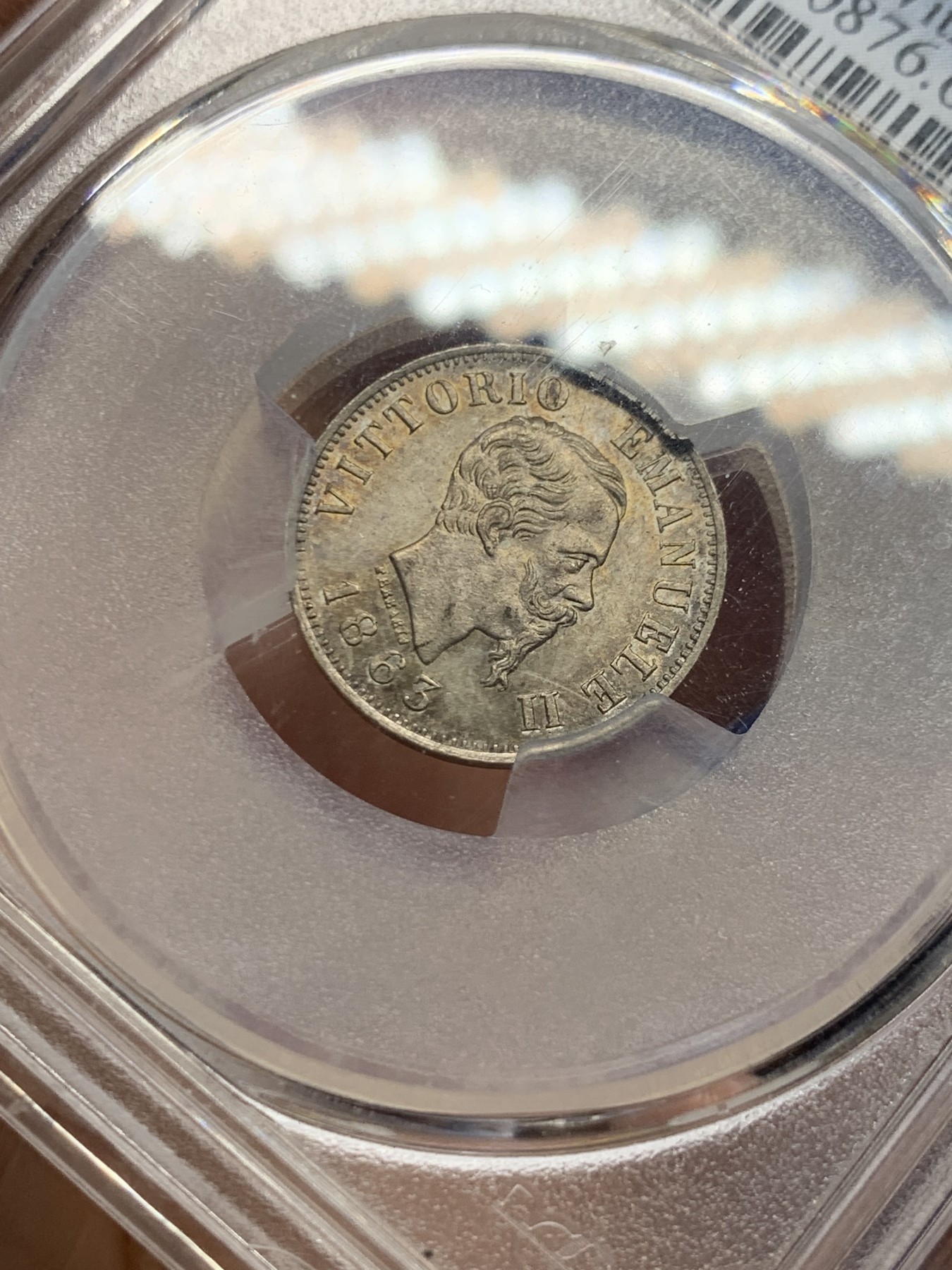 《竞宝斋》第249场-周日，周一 ，周二3场连拍 (全场包邮) PCGS  MS62  意大利  1863年  艾曼纽尔二世50分