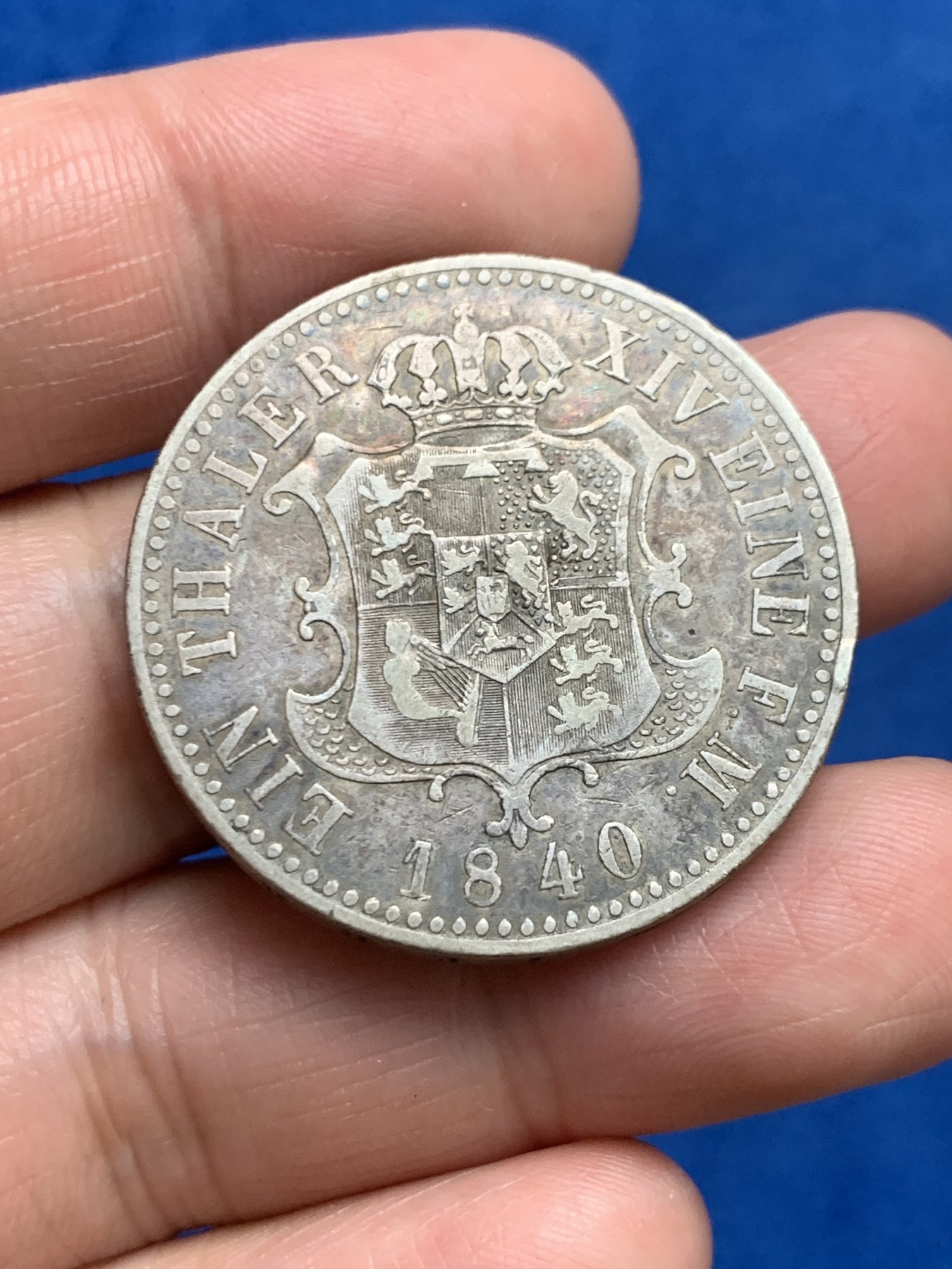 《竞宝斋》第249场-周日，周一 ，周二3场连拍 (全场包邮) 1840年德国汉诺威泰勒银币