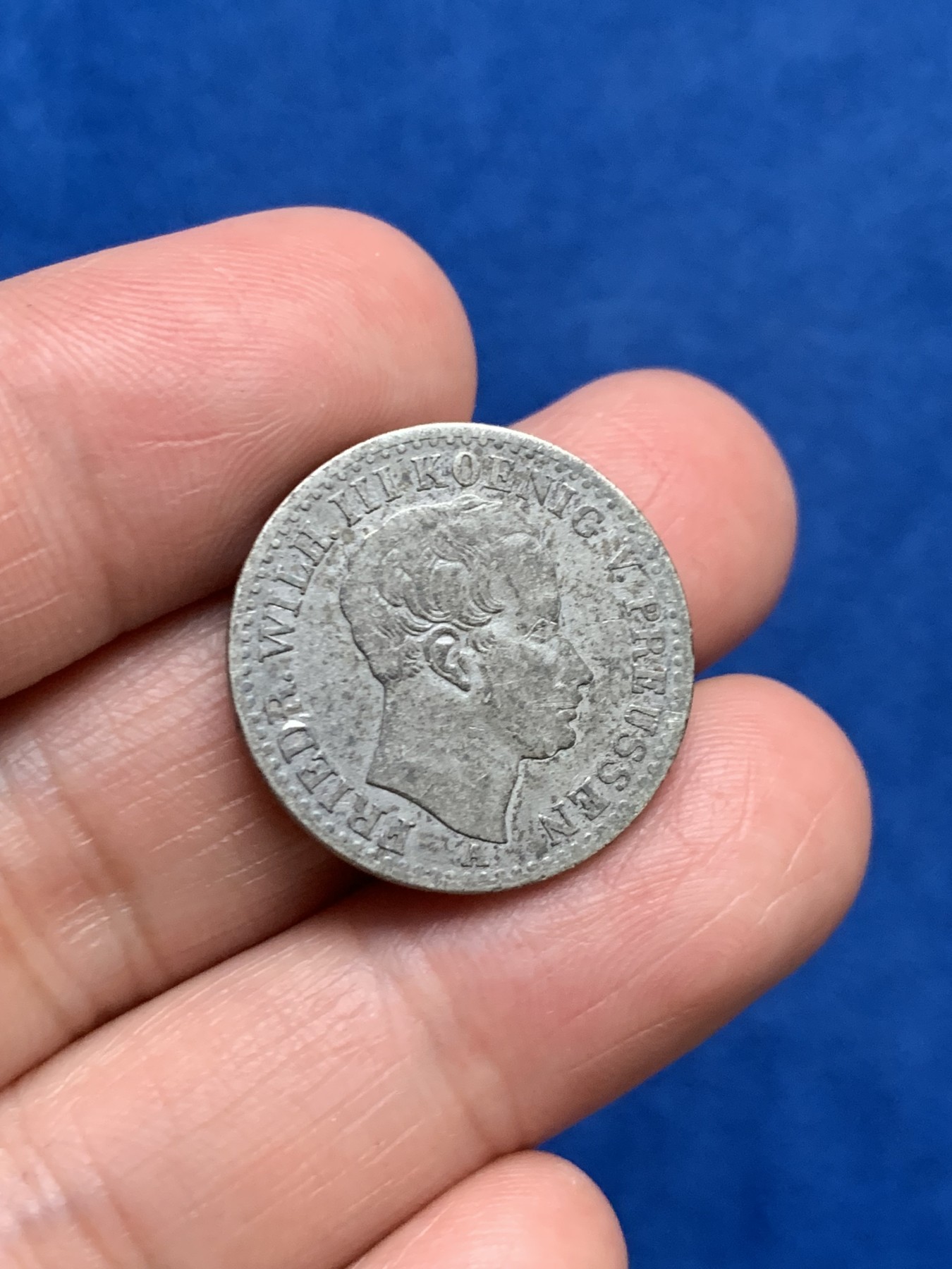 《竞宝斋》第249场-周日，周一 ，周二3场连拍 (全场包邮) 1840年德国普鲁士威廉三世1/6泰勒银币