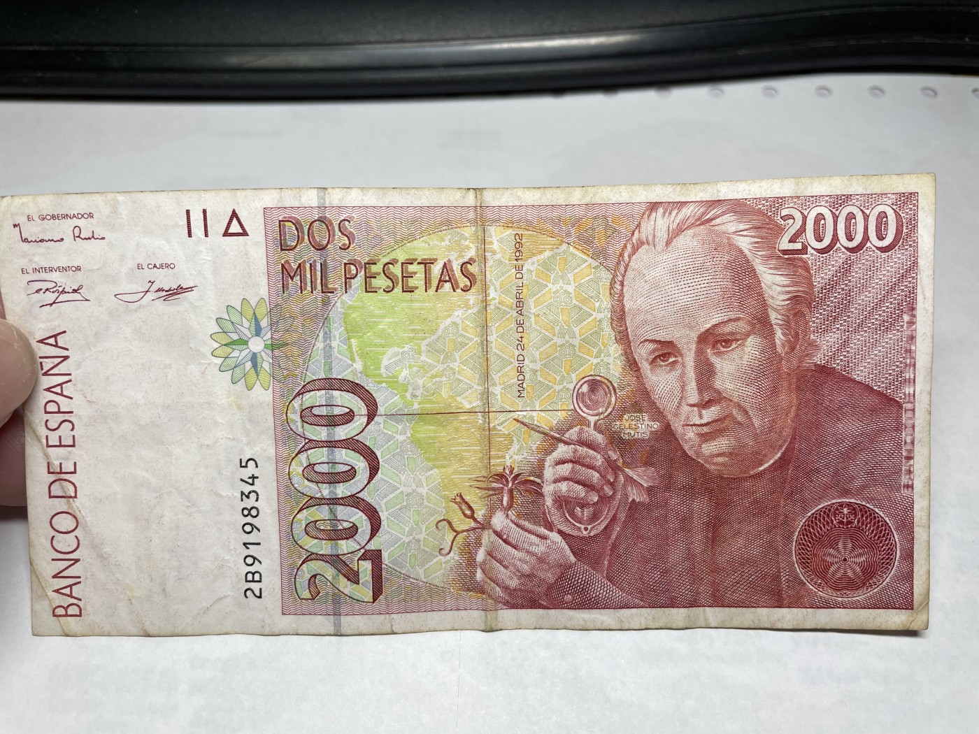 2024年集古藏今外币拍卖第二期-第6场-纸币专场（总第16拍） 1992年西班牙2000比塞塔纸币