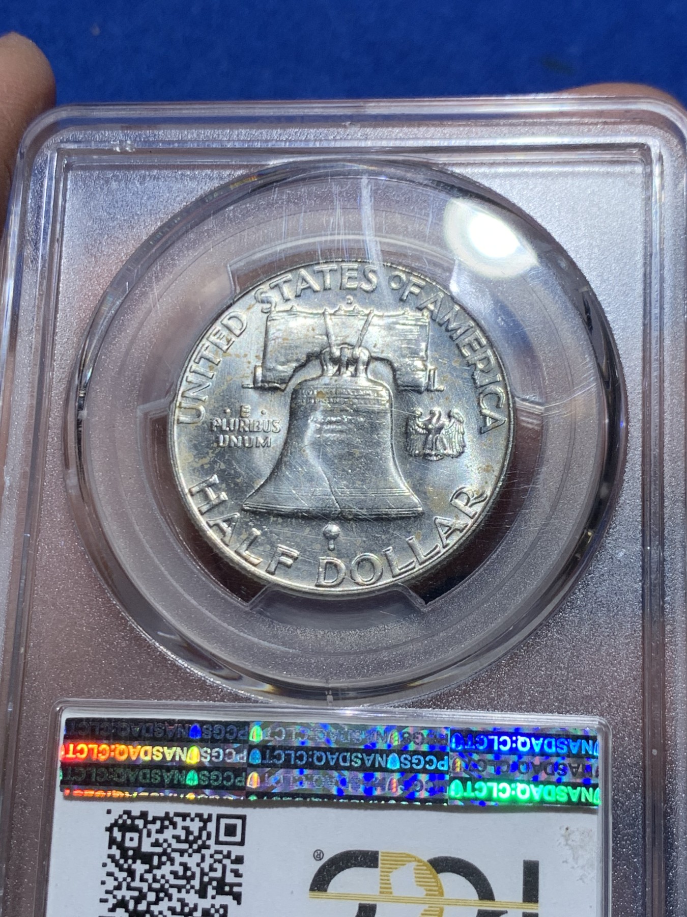 《竞宝斋》第249场-周日，周一 ，周二3场连拍 (全场包邮) PCGS MS64 美国1963年D版富兰克林50分银币