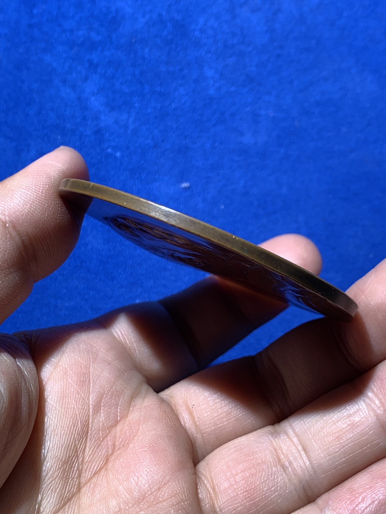 《竞宝斋》第249场-周日，周一 ，周二3场连拍 (全场包邮) 1913 比利时总统维萨尔铜章，直径65.4mm，约90.6克