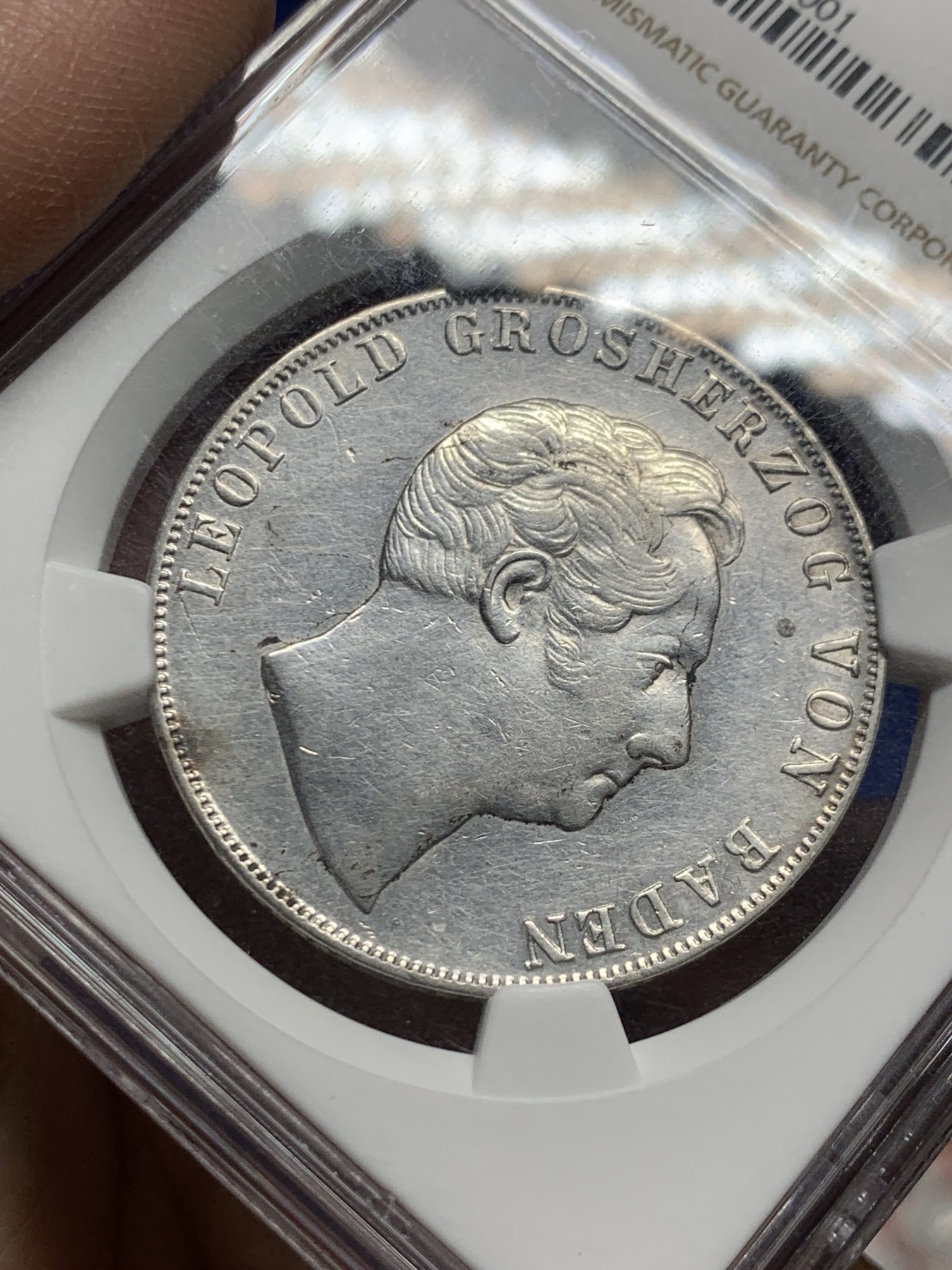 《竞宝斋》第249场-周日，周一 ，周二3场连拍 (全场包邮) NGC  AUD  德国  1846年  巴登利奥波德2盾