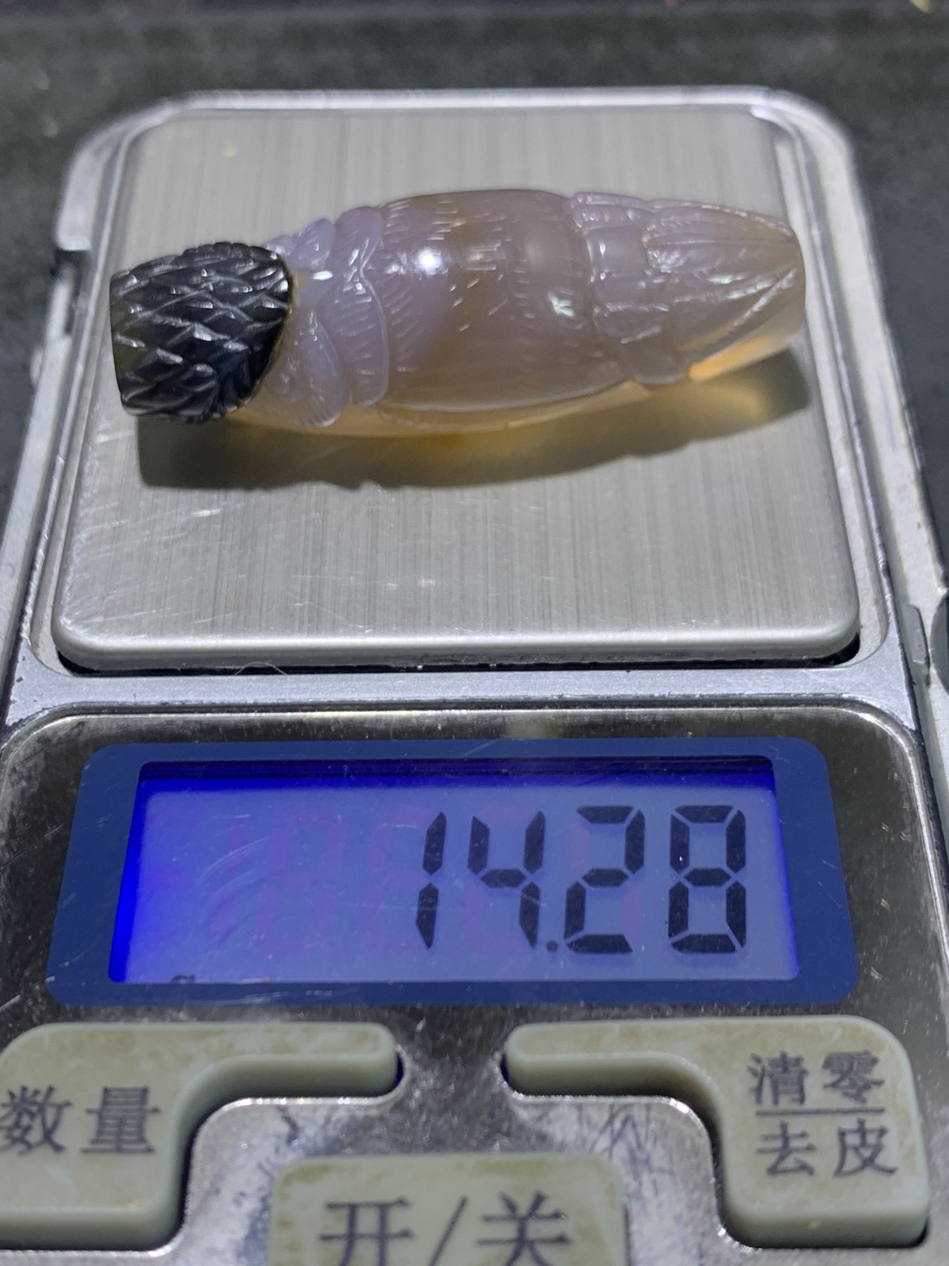 精美高玉化巴西玛瑙手工俏色巧雕猫头鹰吊坠（把件）一个