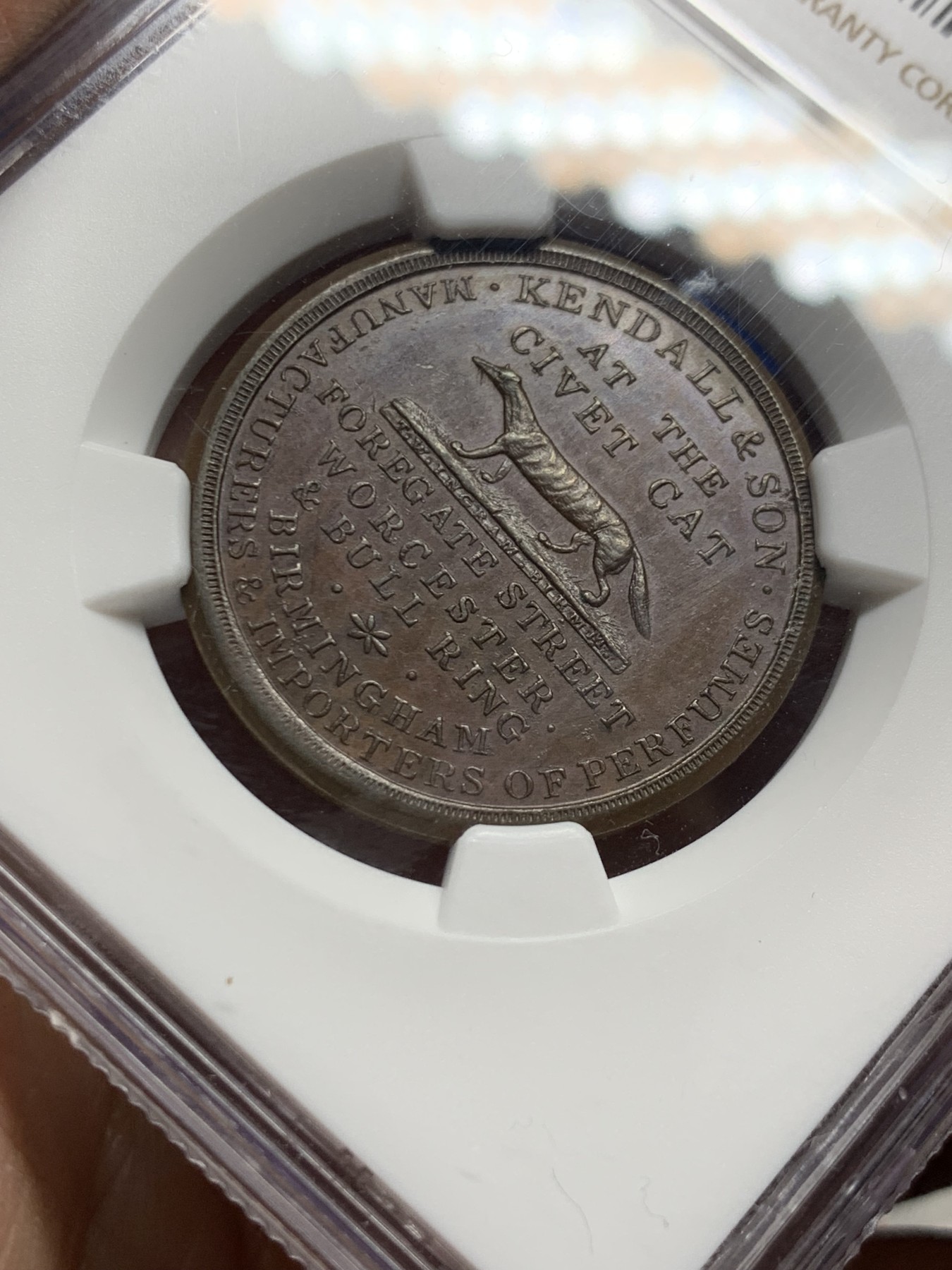 《竞宝斋》第249场-周日，周一 ，周二3场连拍 (全场包邮) NGC  MS64BN  英国  1826年  伍斯特1/2便士TOKEN代用币