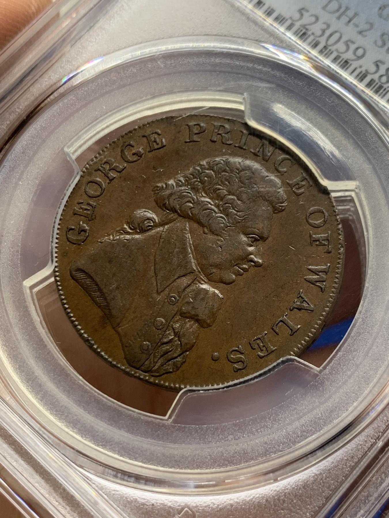 《竞宝斋》第249场-周日，周一 ，周二3场连拍 (全场包邮) PCGS  AU58  英国  1794年  苏塞克斯·布莱顿1/2便士TOKEN代用币