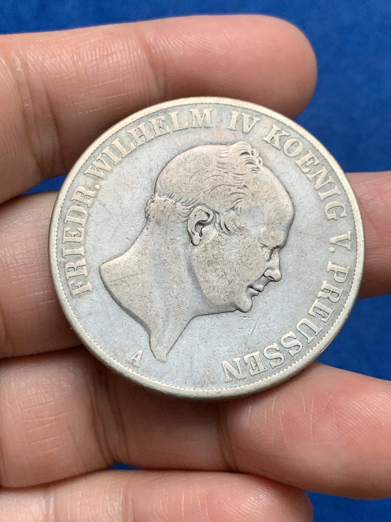 《竞宝斋》第249场-周日，周一 ，周二3场连拍 (全场包邮) 1855年德国普鲁士威廉四世2泰勒银币