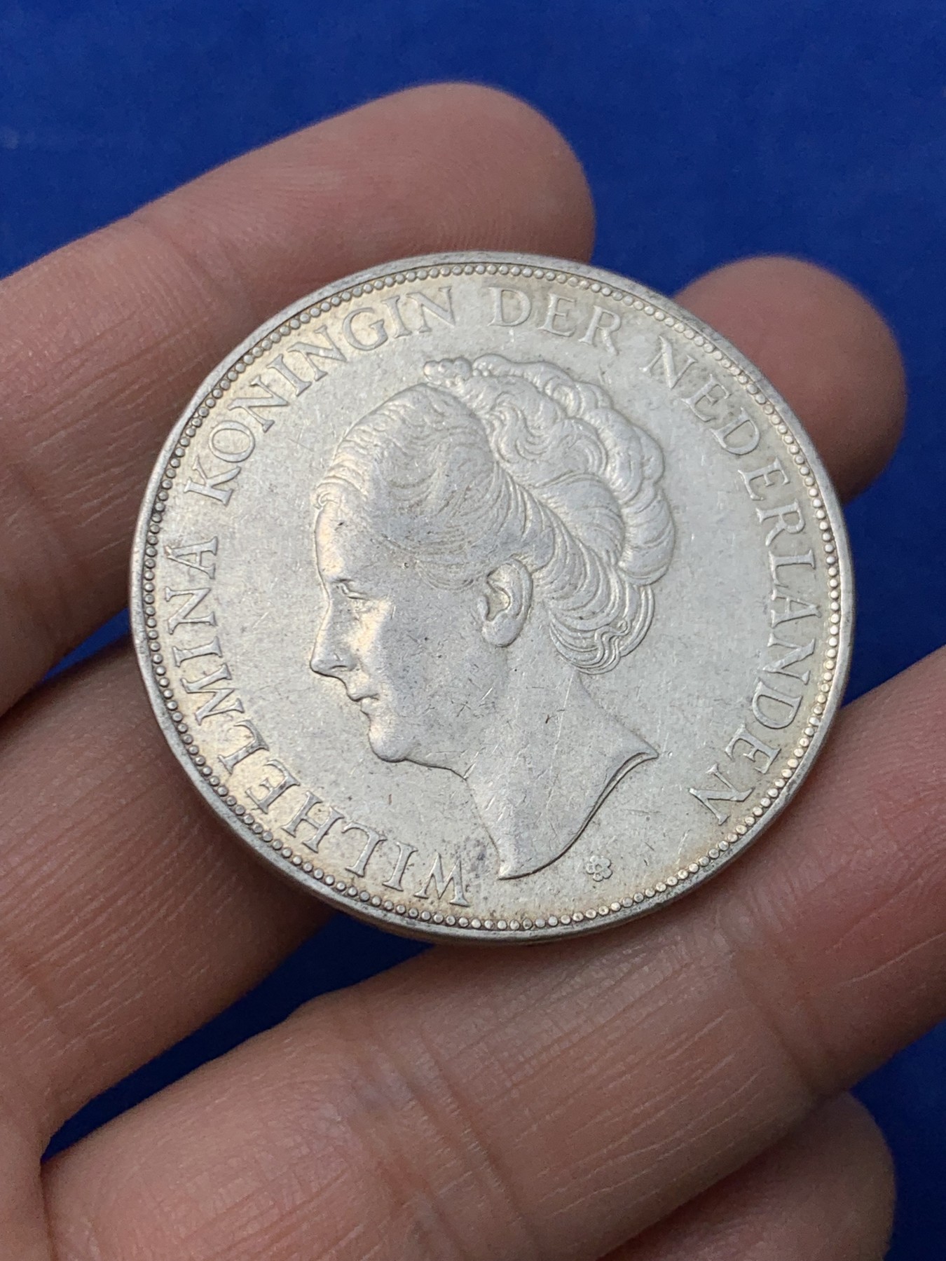 《竞宝斋》第249场-周日，周一 ，周二3场连拍 (全场包邮) 荷兰1931年威廉明娜2.5盾大银币