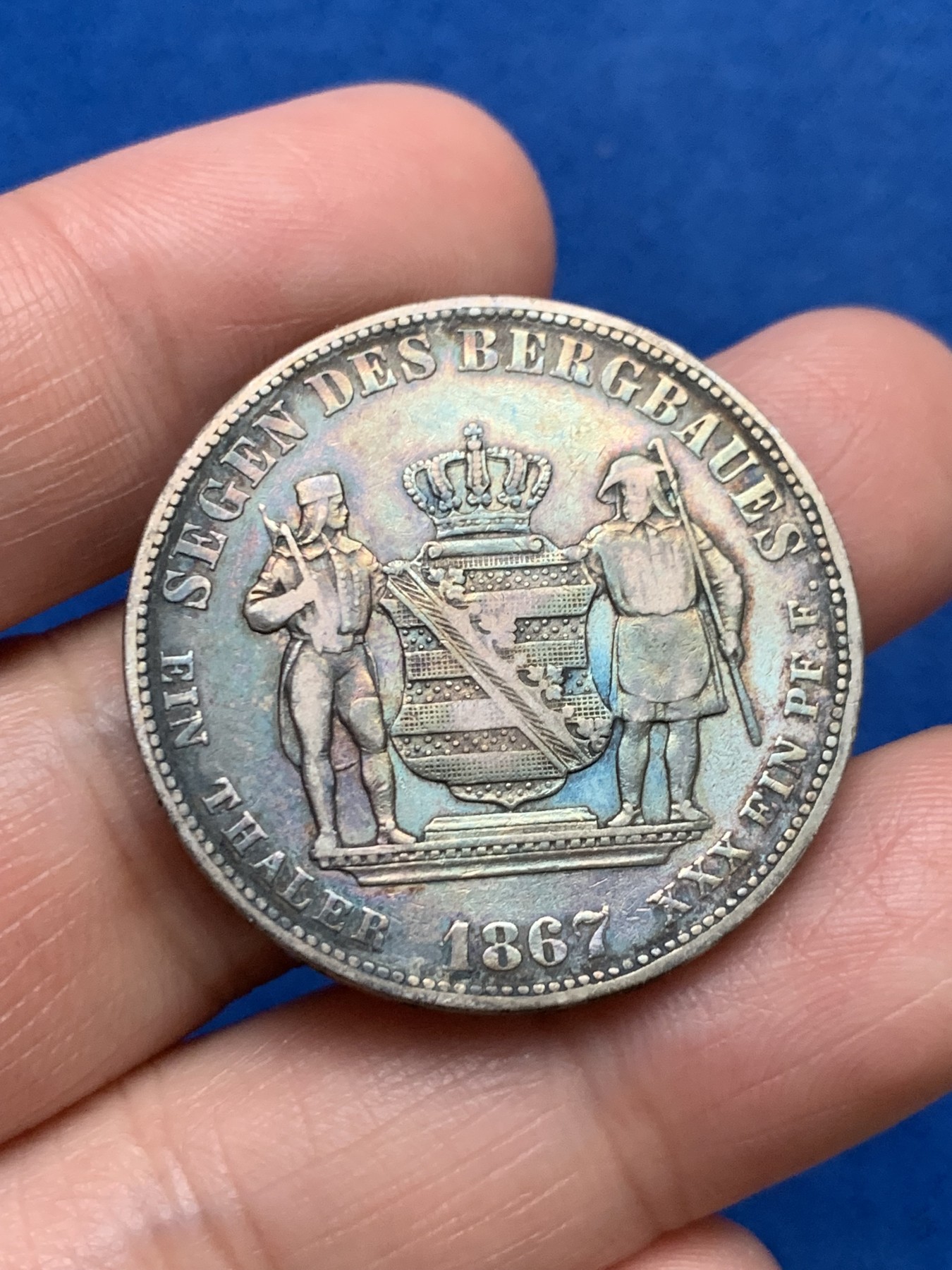 《竞宝斋》第249场-周日，周一 ，周二3场连拍 (全场包邮) 1867年德国萨克森矿业泰勒银币