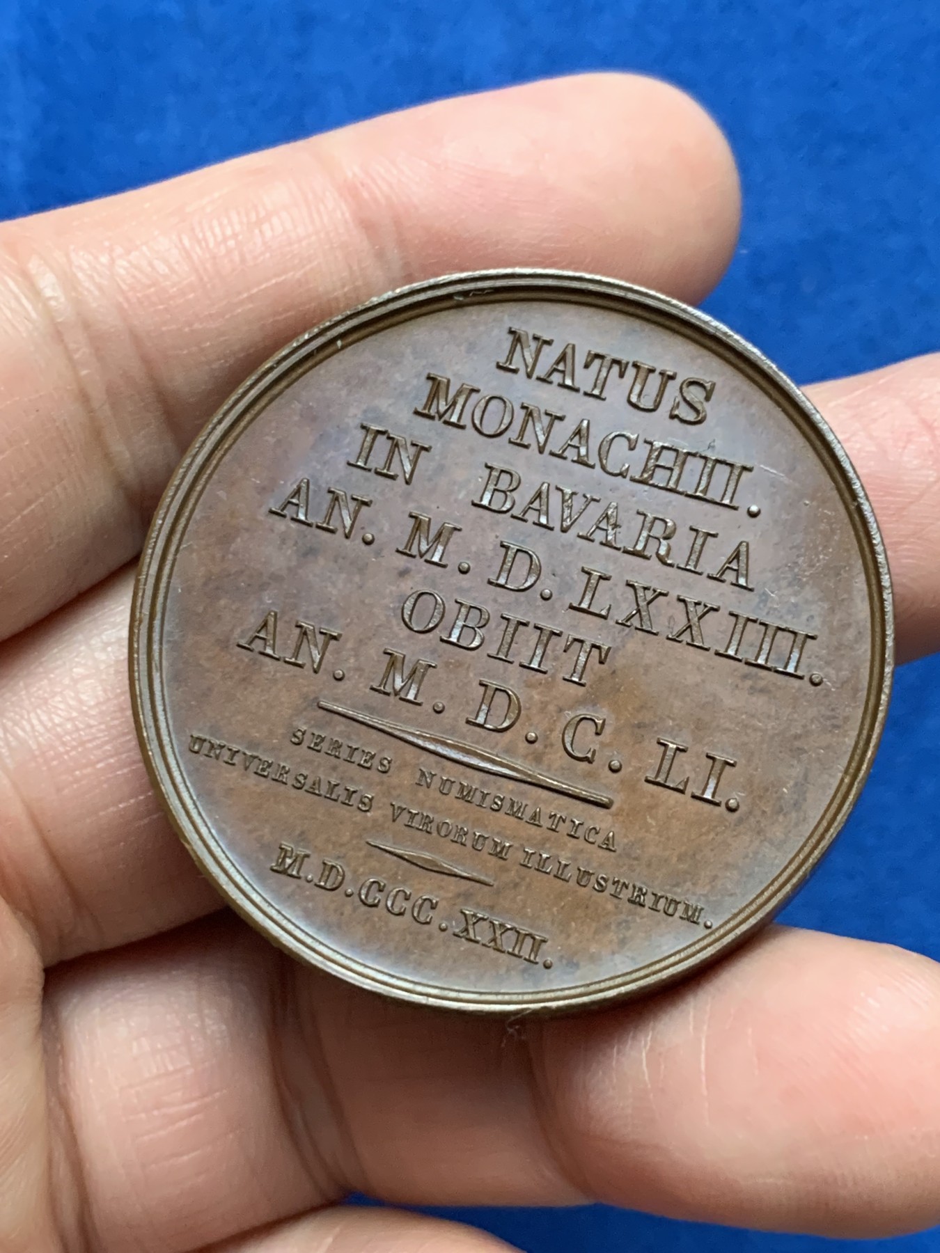 《竞宝斋》第249场-周日，周一 ，周二3场连拍 (全场包邮) 1822 法国人物系列马克西米尔·博伊尔铜章，直径41.5mm，约48.1克，品相很好，高浮雕