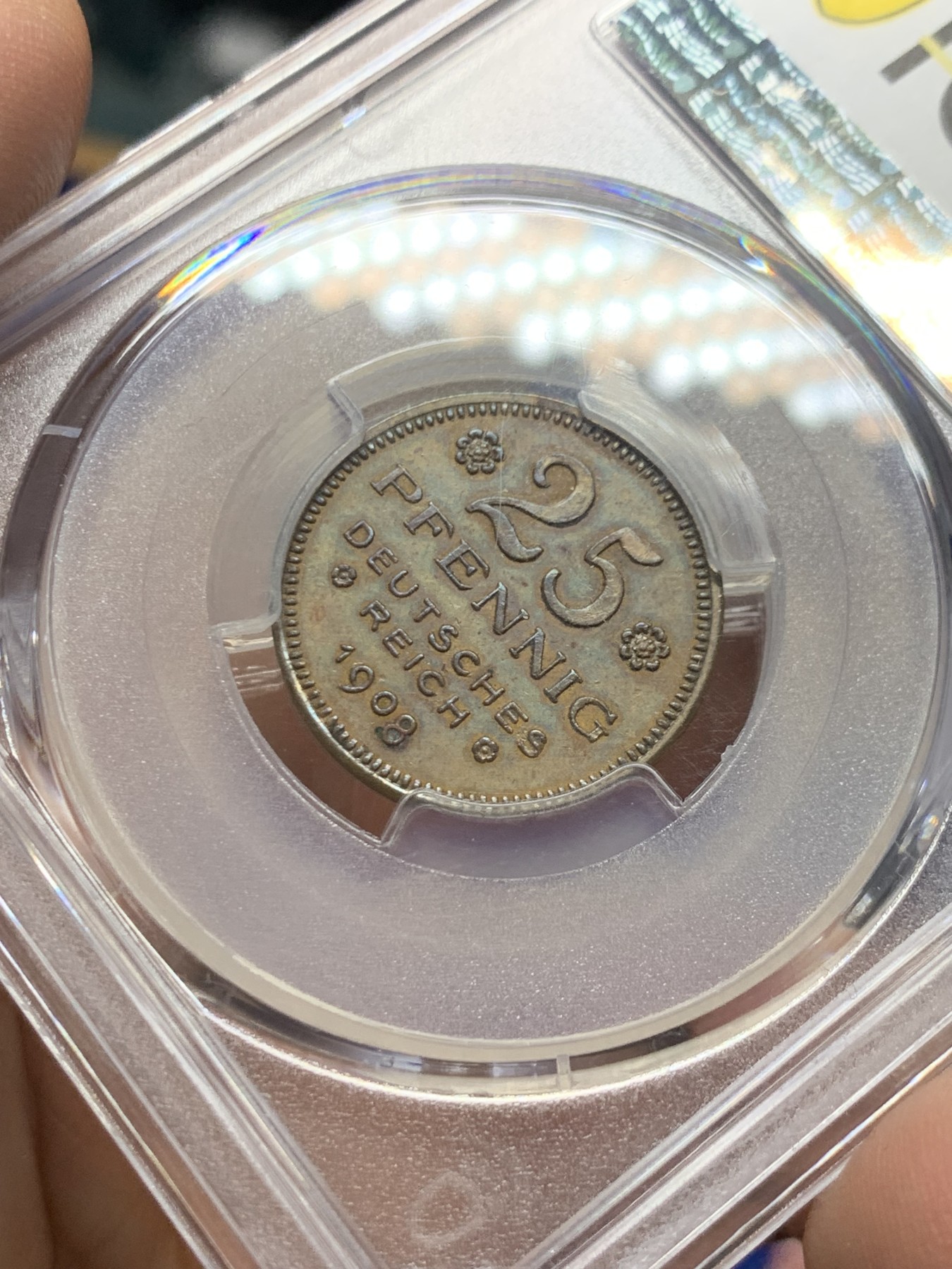 《竞宝斋》第249场-周日，周一 ，周二3场连拍 (全场包邮) PCGS  SP62BN  德国  1908年  25芬尼少见铜样币