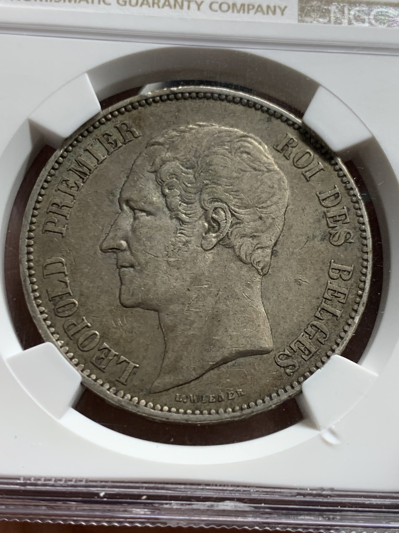 《竞宝斋》第249场-周日，周一 ，周二3场连拍 (全场包邮) NGC XF45 比利时利奥波德一世  包浆好  比二世少