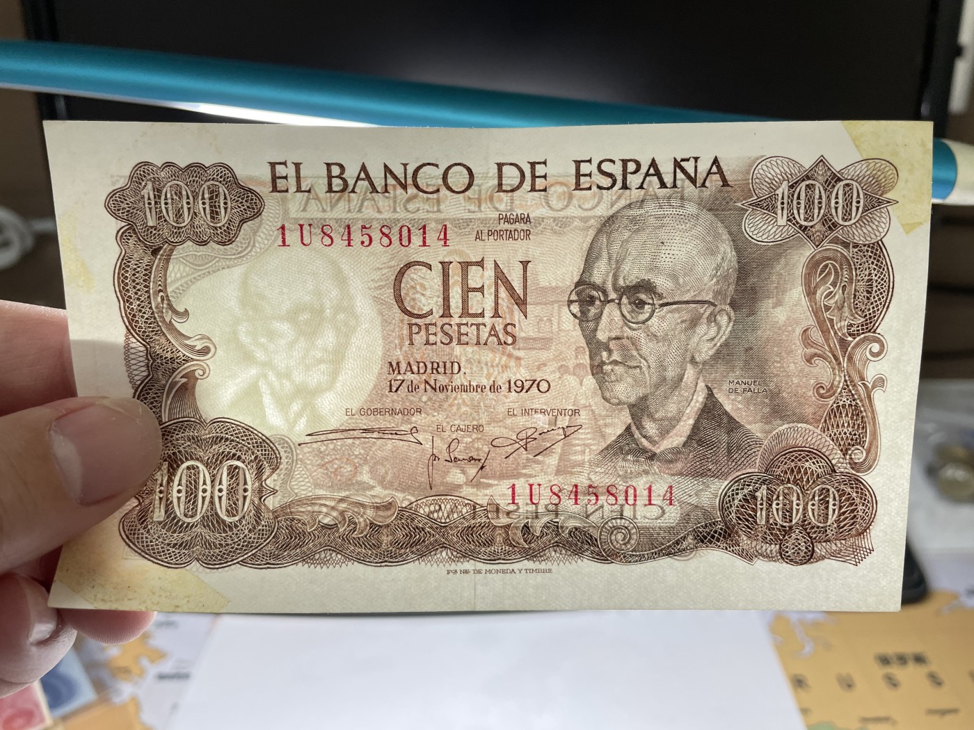 2024年集古藏今外币拍卖第二期-第6场-纸币专场（总第16拍） 1970年西班牙100比塞塔纸币